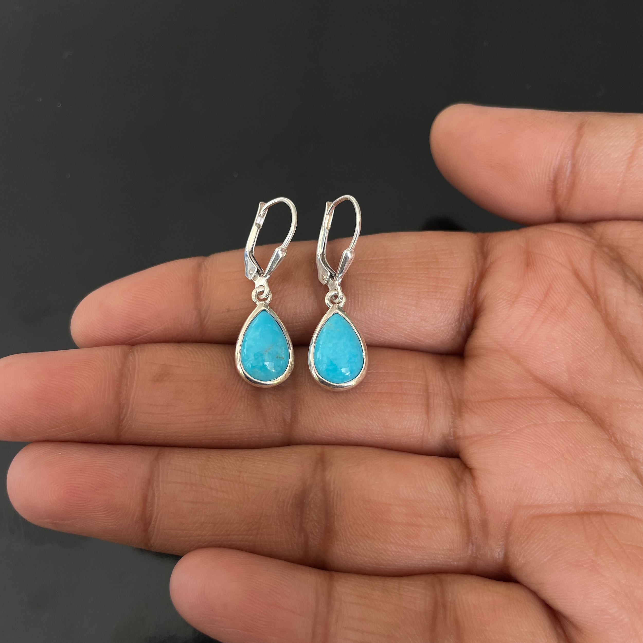 Turquoise Leverback Earring-(TRQ-SE-728.)
