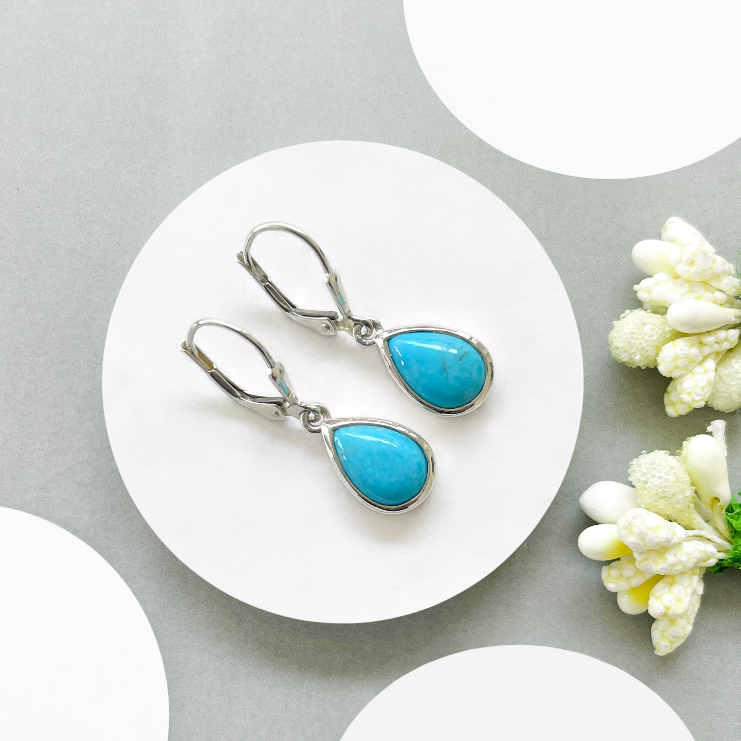 Turquoise Leverback Earring-(TRQ-SE-728.)