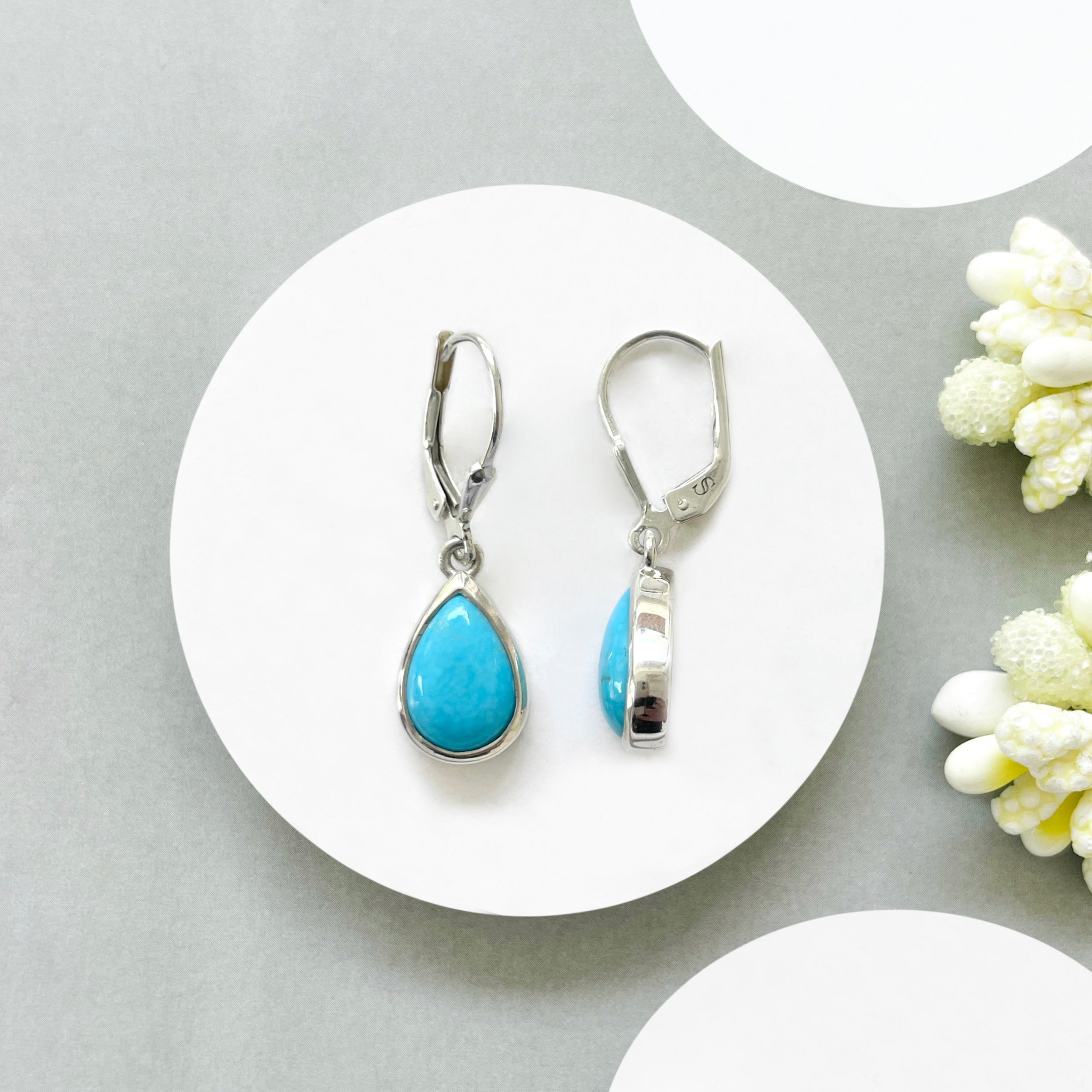 Turquoise Leverback Earring-(TRQ-SE-728.)