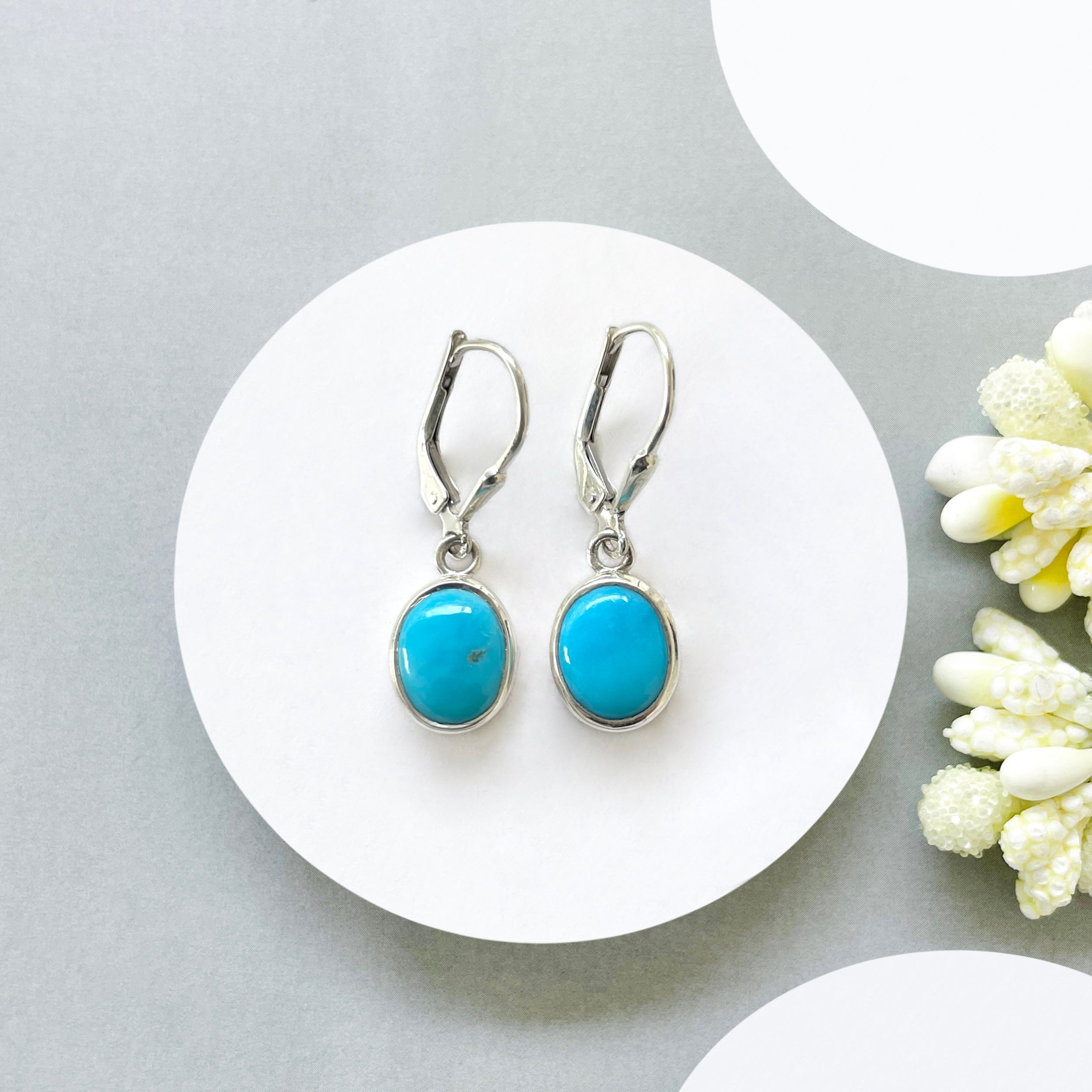 Turquoise Leverback Earring-(TRQ-SE-829.)