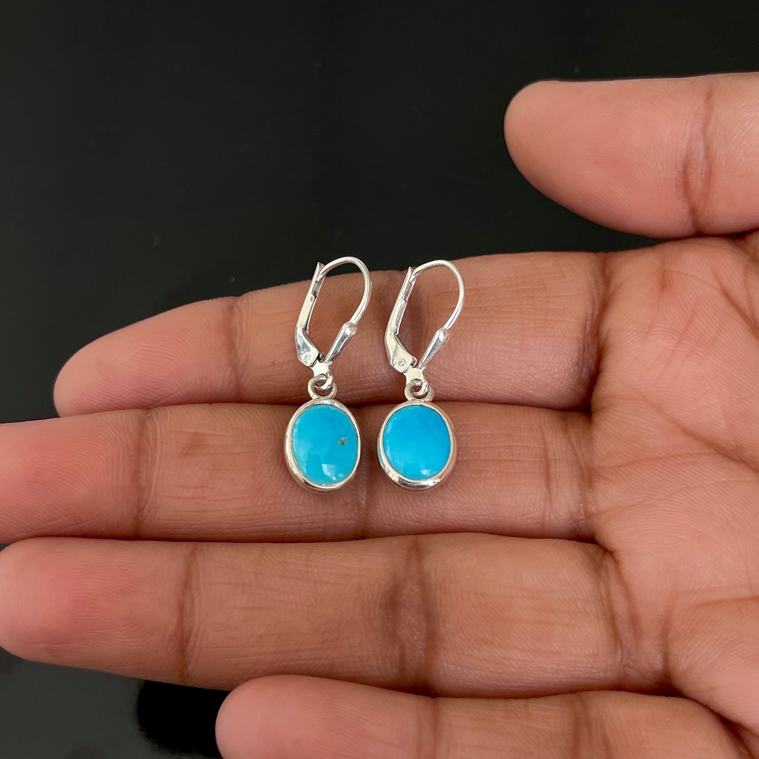 Turquoise Leverback Earring-(TRQ-SE-829.)