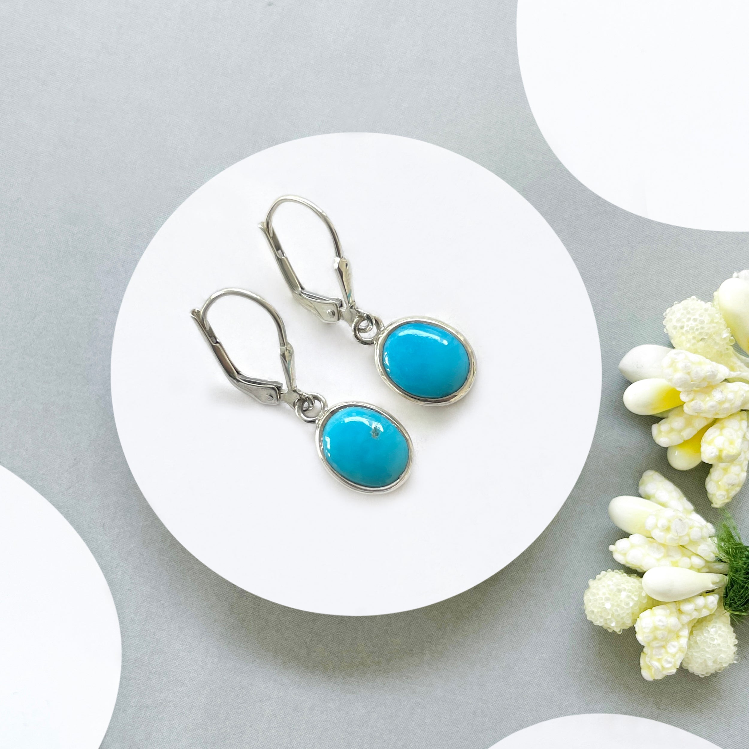 Turquoise Leverback Earring-(TRQ-SE-829.)