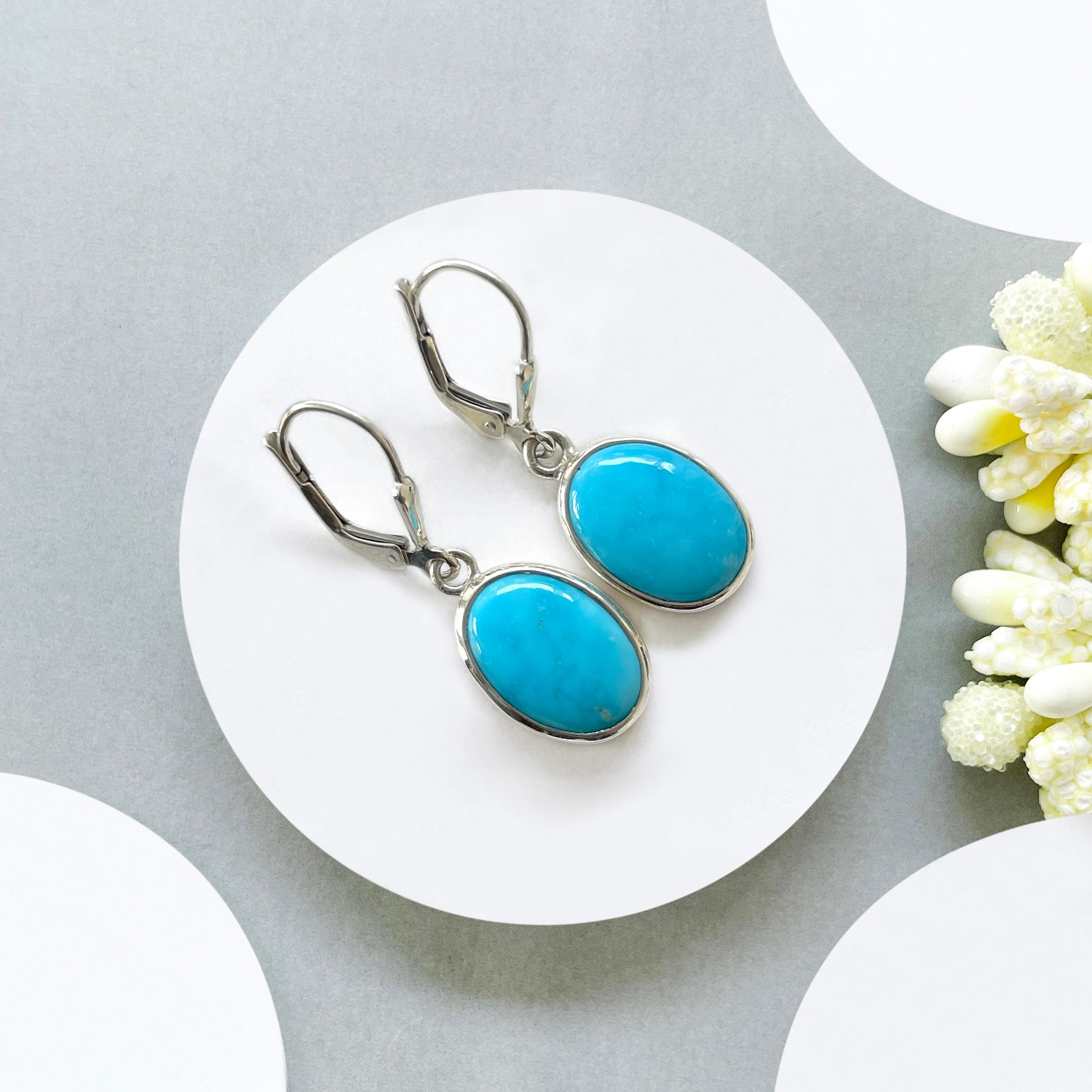 Turquoise Leverback Earring-(TRQ-SE-830.)