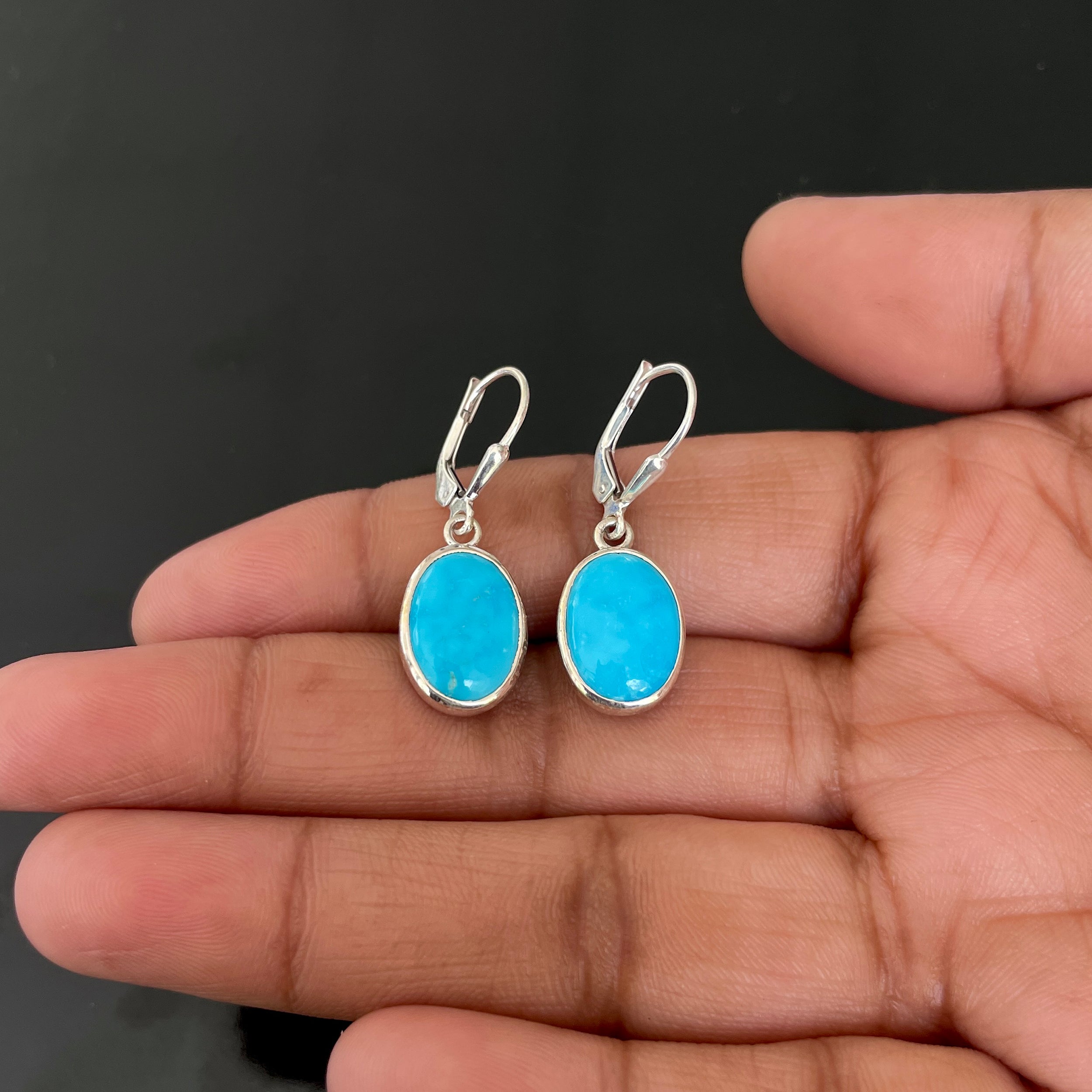 Turquoise Leverback Earring-(TRQ-SE-830.)