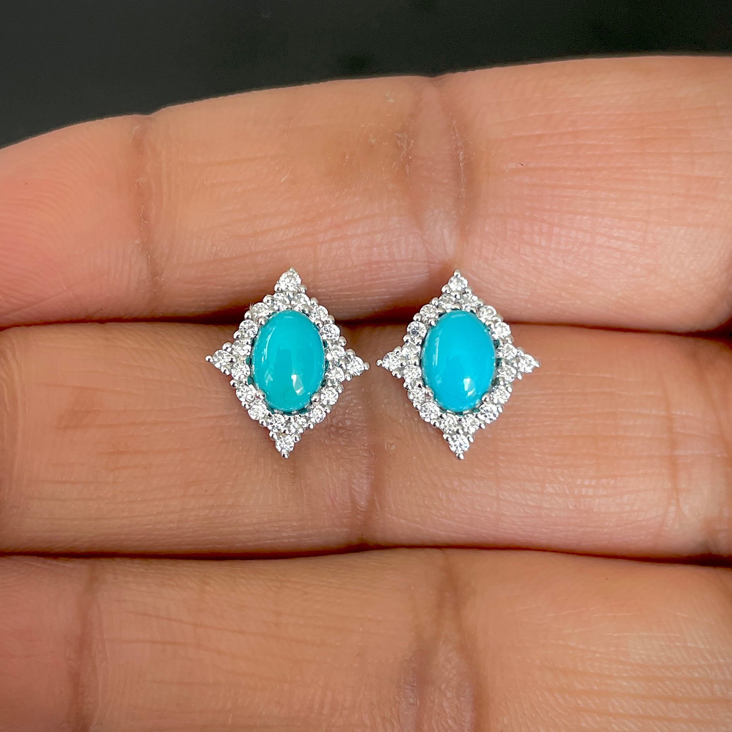 Turquoise Stud Earring-(TRQ-SE-849.)
