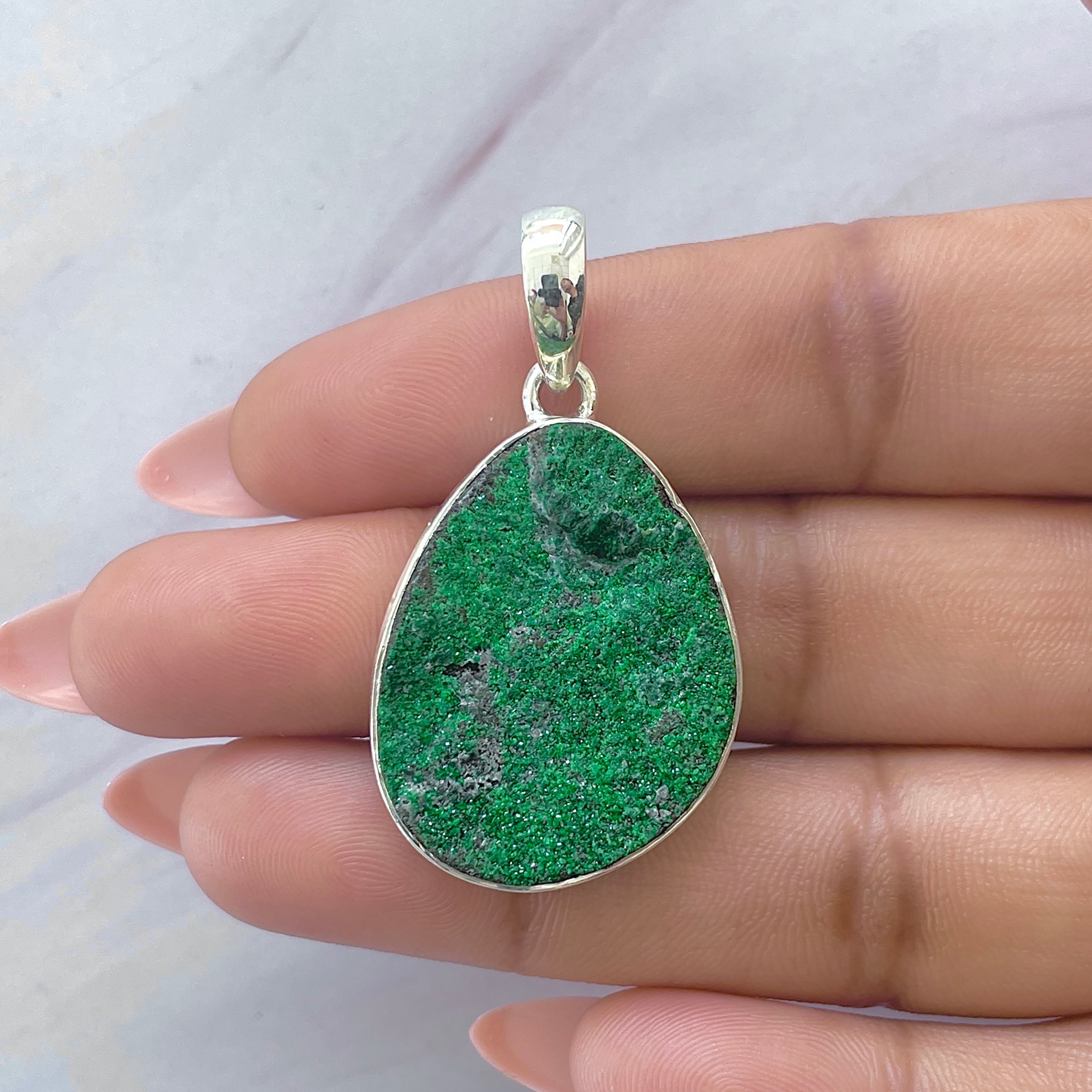 Uvarovite Pendant-(UVR-P-105.)