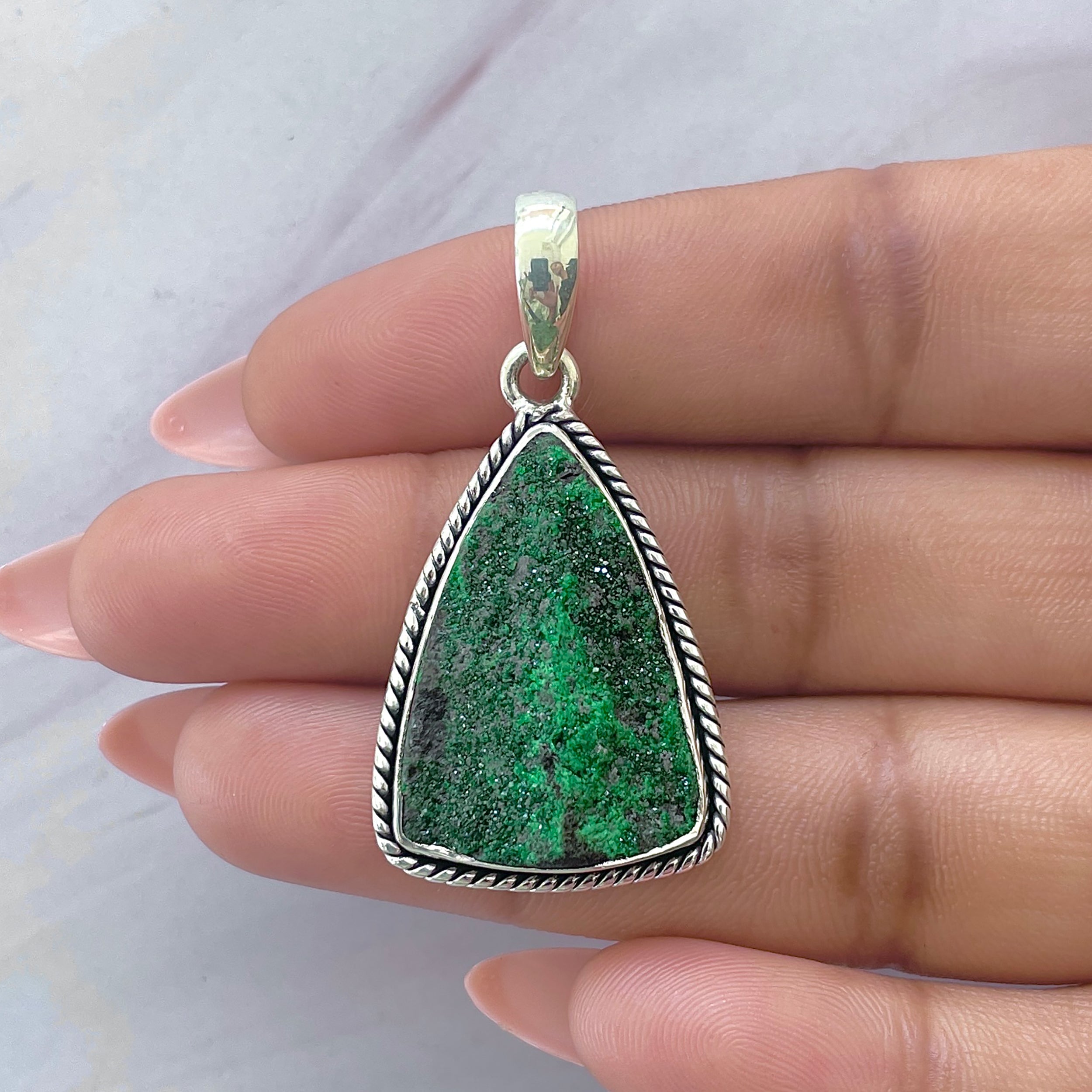 Uvarovite Pendant-(UVR-P-107.)