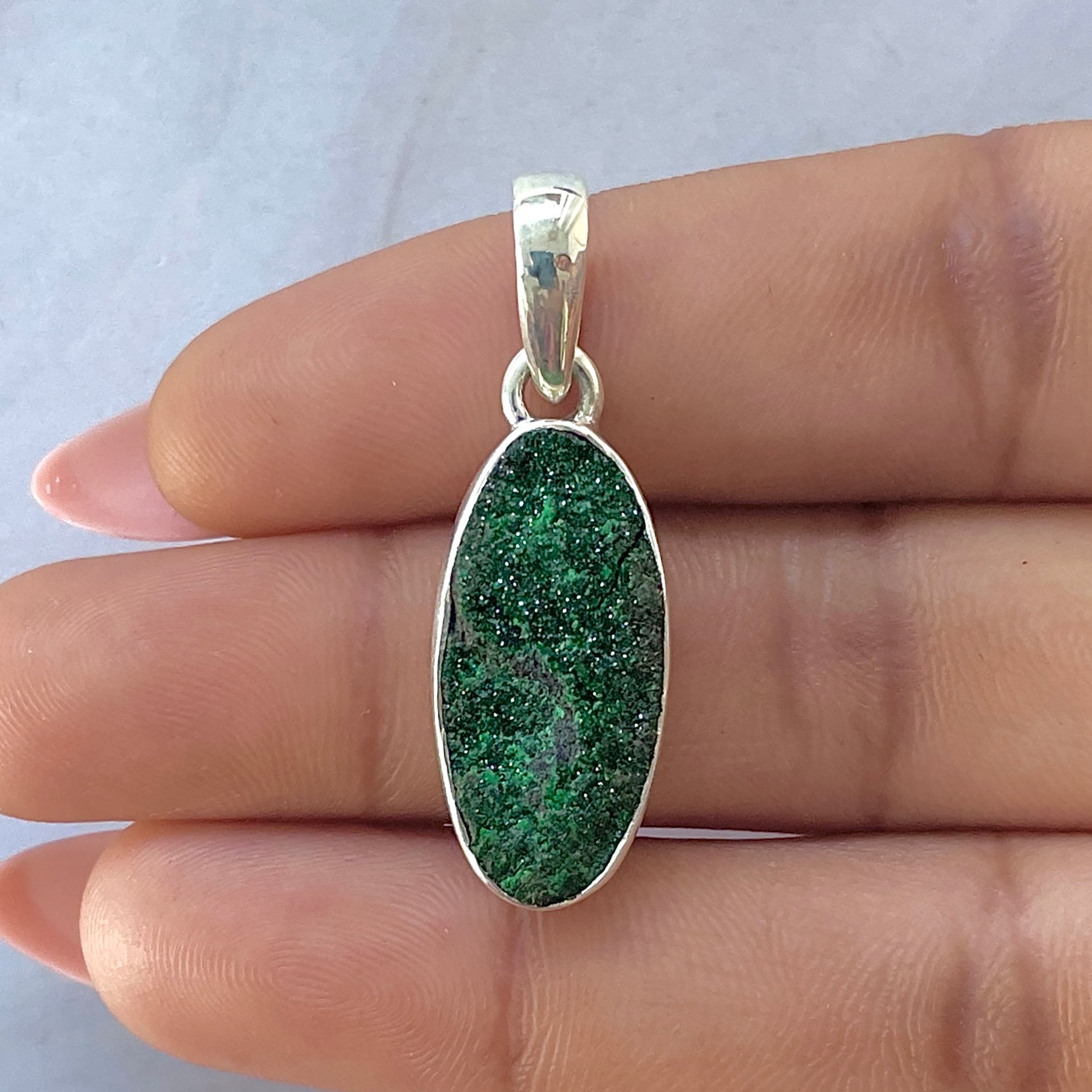 Uvarovite Pendant-(UVR-P-114.)