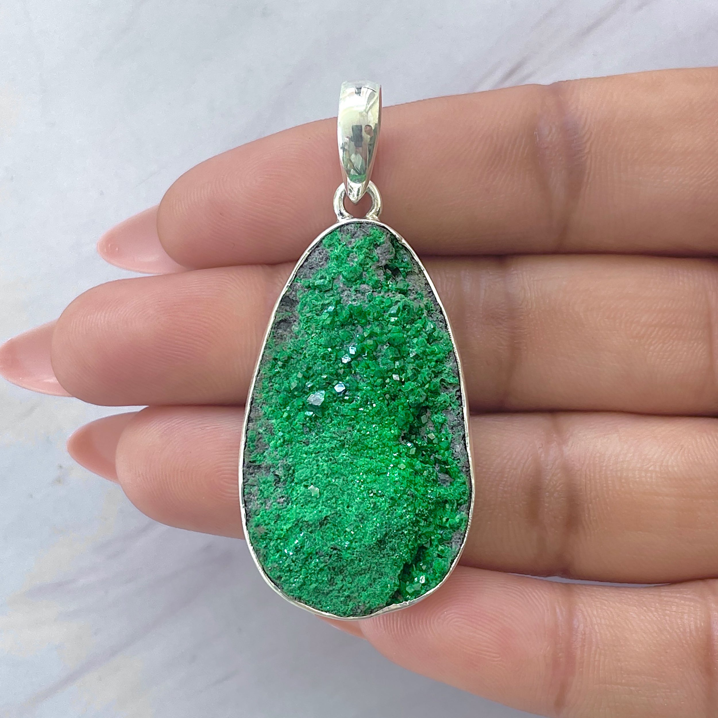 Uvarovite Pendant-(UVR-P-120.)