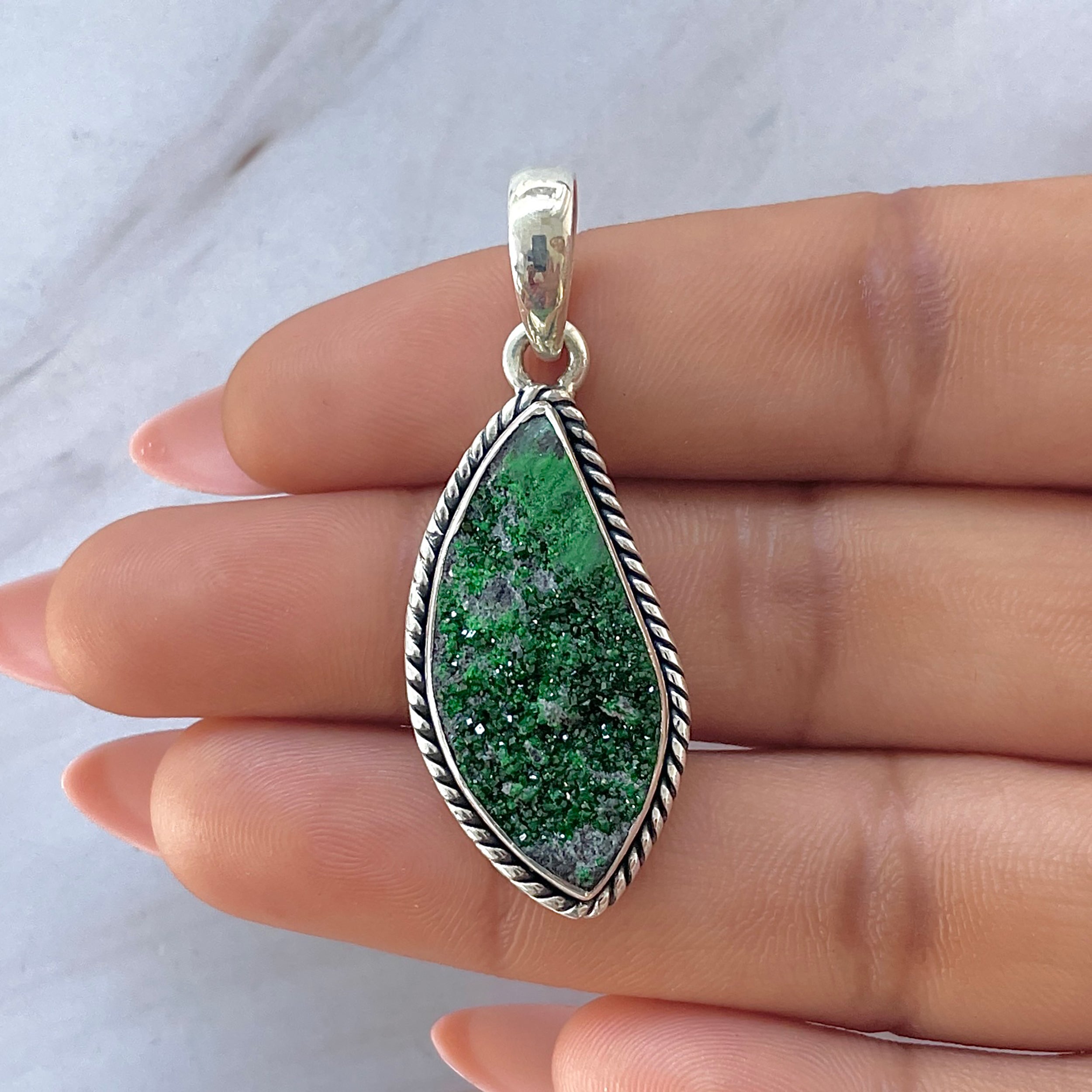 Uvarovite Pendant-(UVR-P-136.)