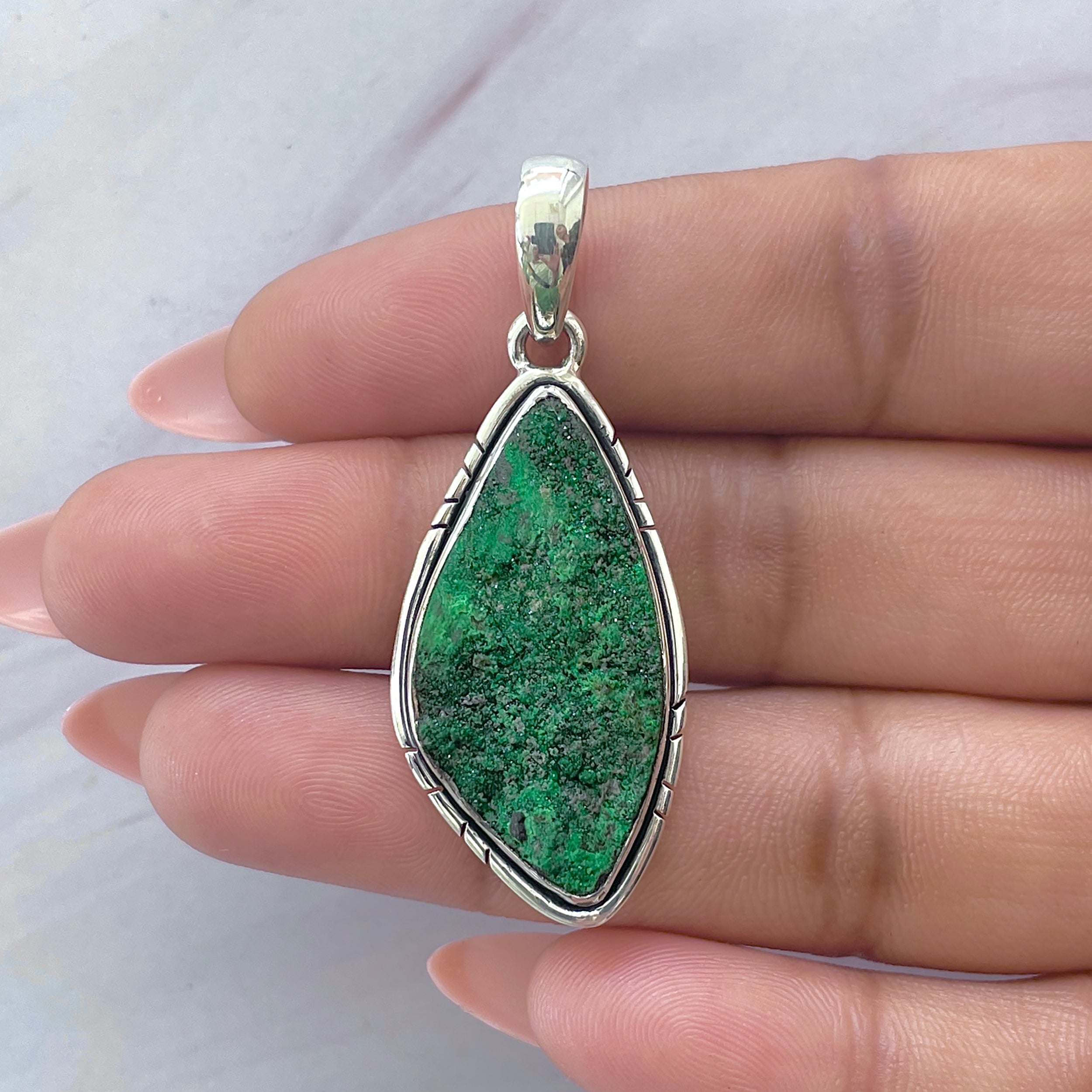 Uvarovite Pendant-(UVR-P-138.)