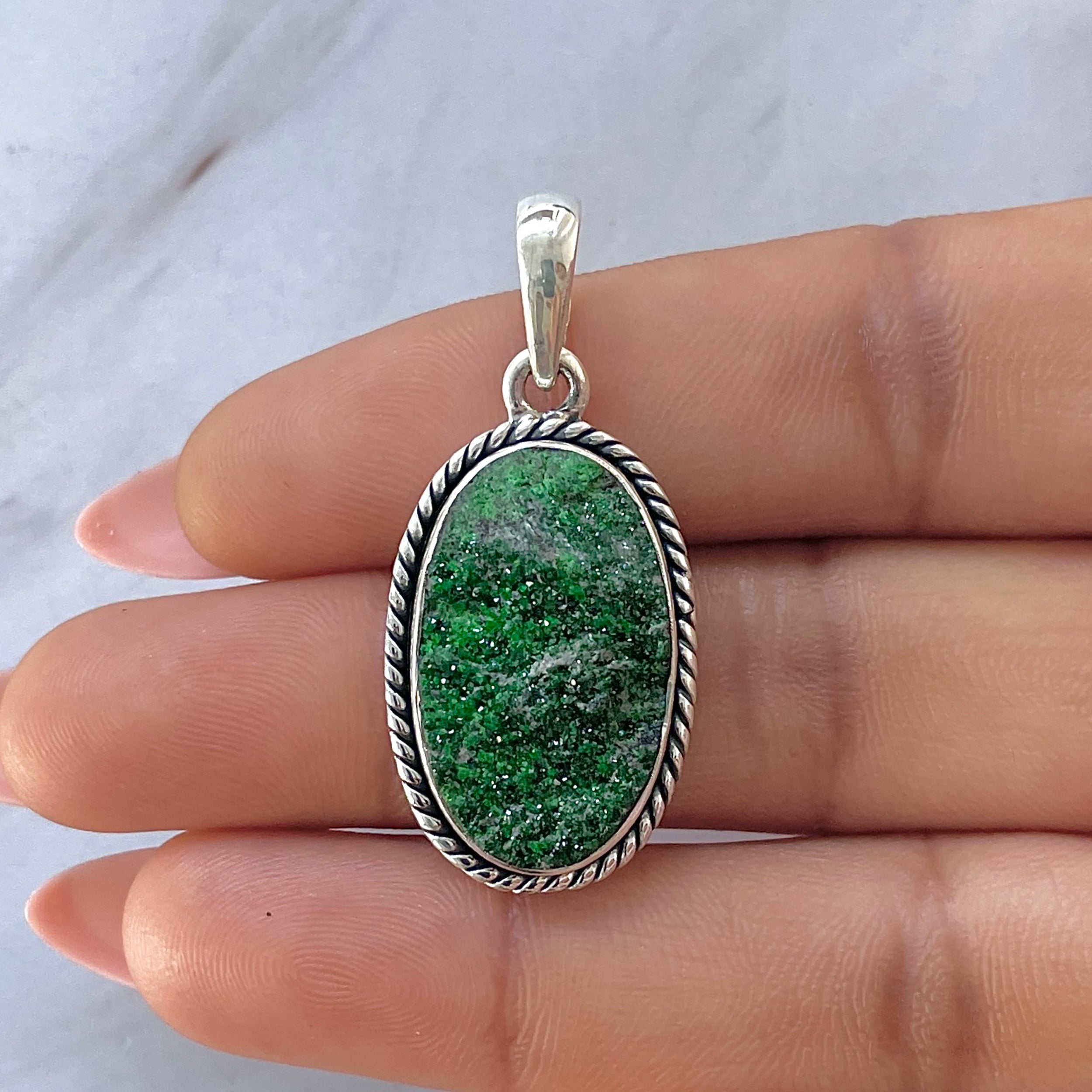 Uvarovite Pendant-(UVR-P-149.)