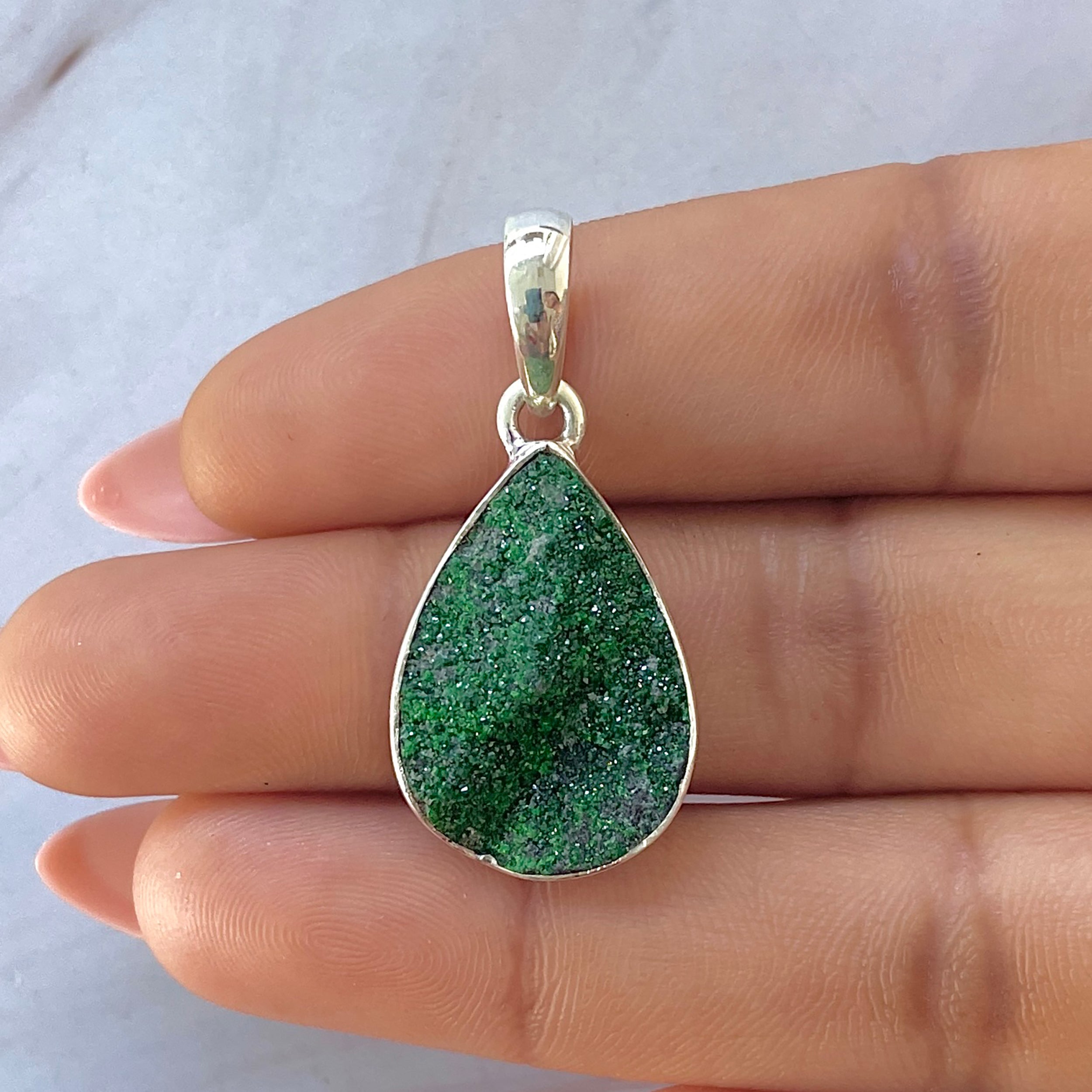 Uvarovite Pendant-(UVR-P-153.)