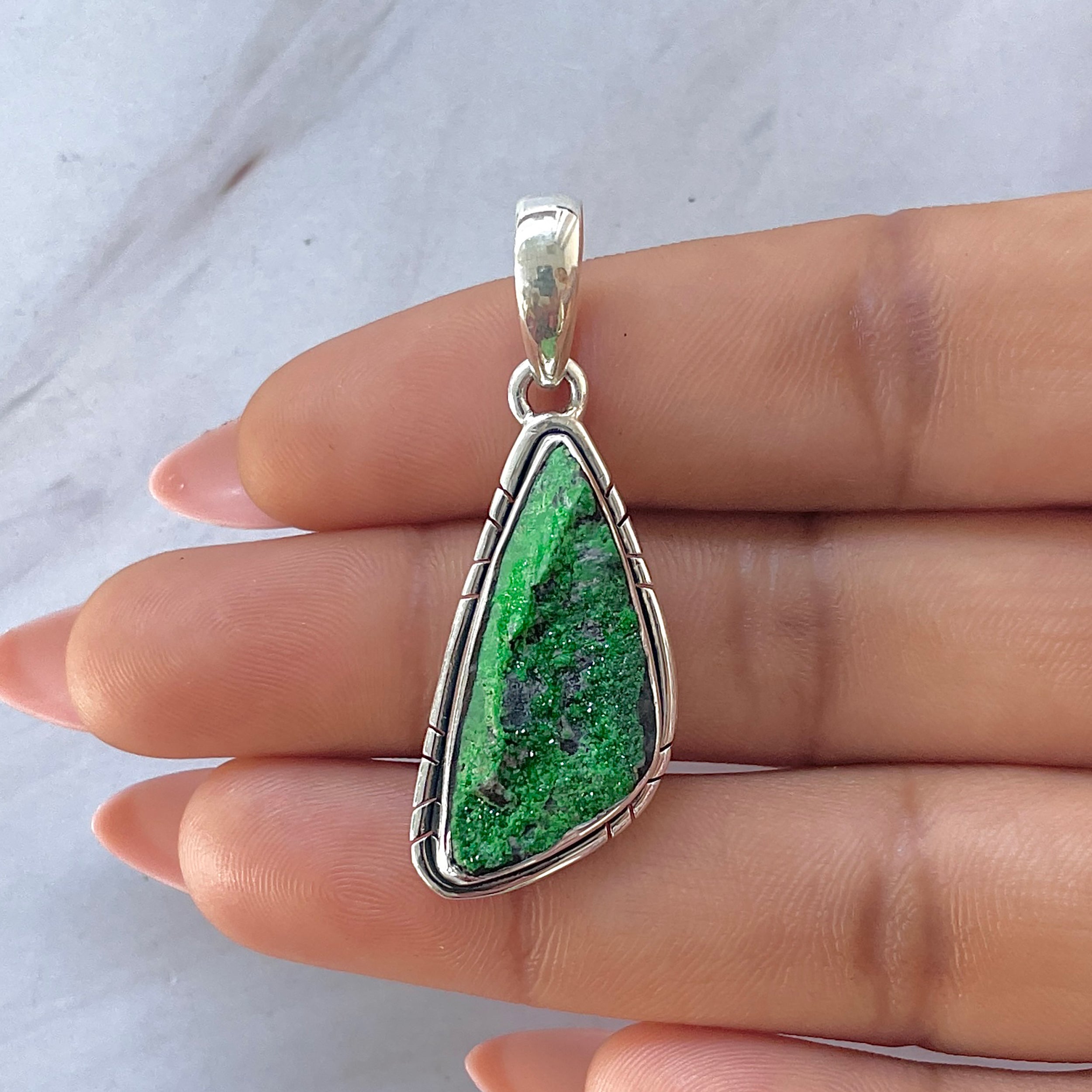 Uvarovite Pendant-(UVR-P-155.)