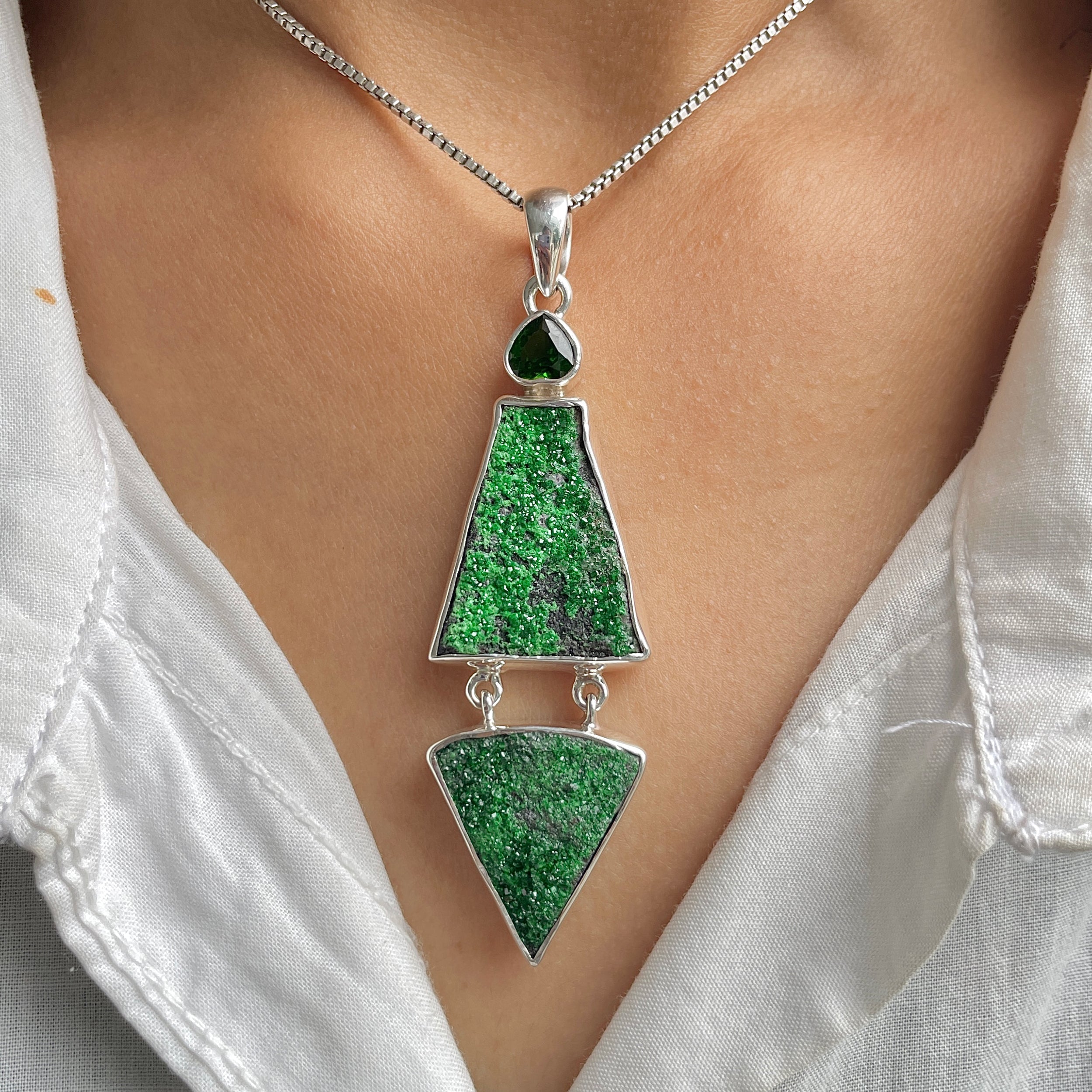 Uvarovite Pendant-(UVR-P-59.)