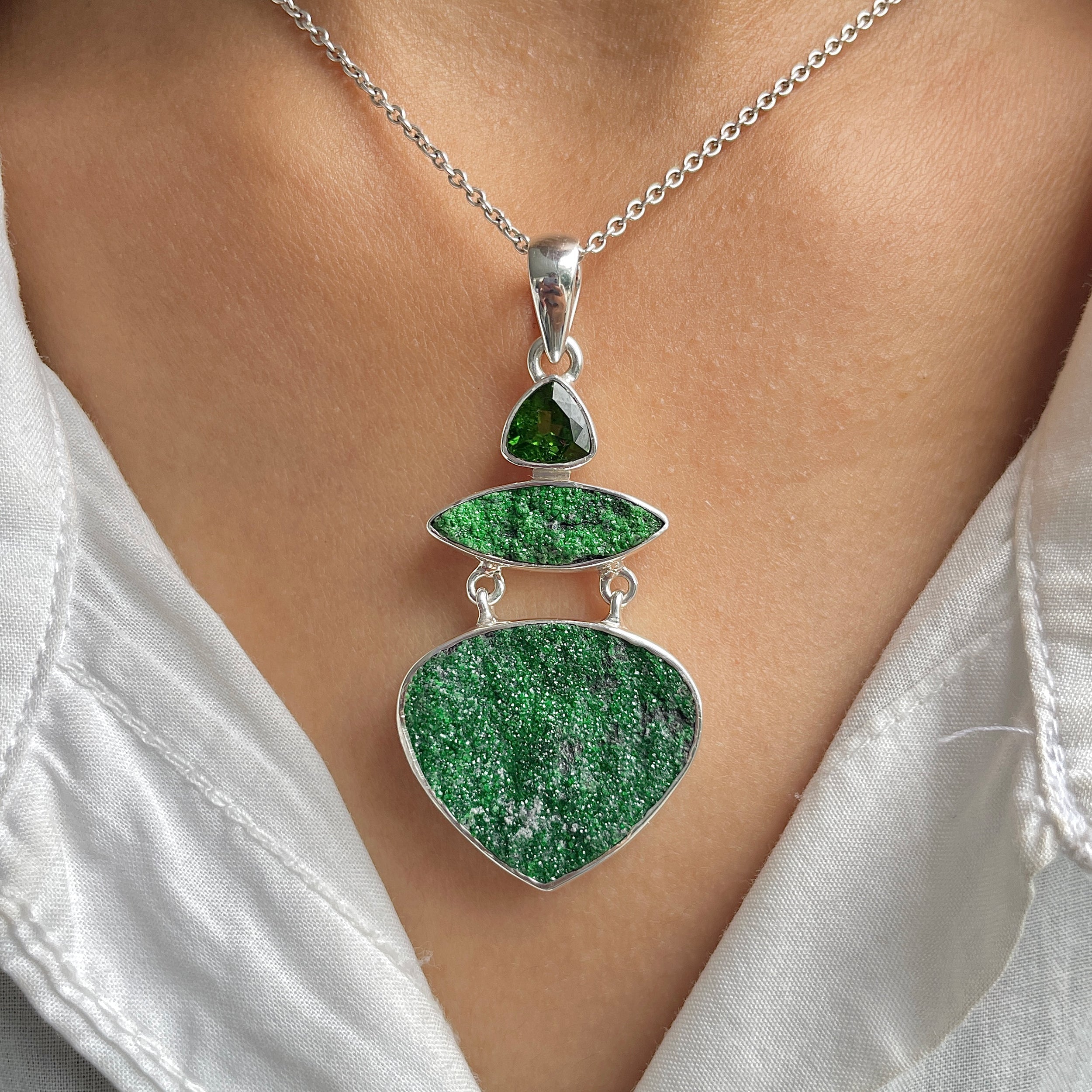 Uvarovite Pendant-(UVR-P-70.)
