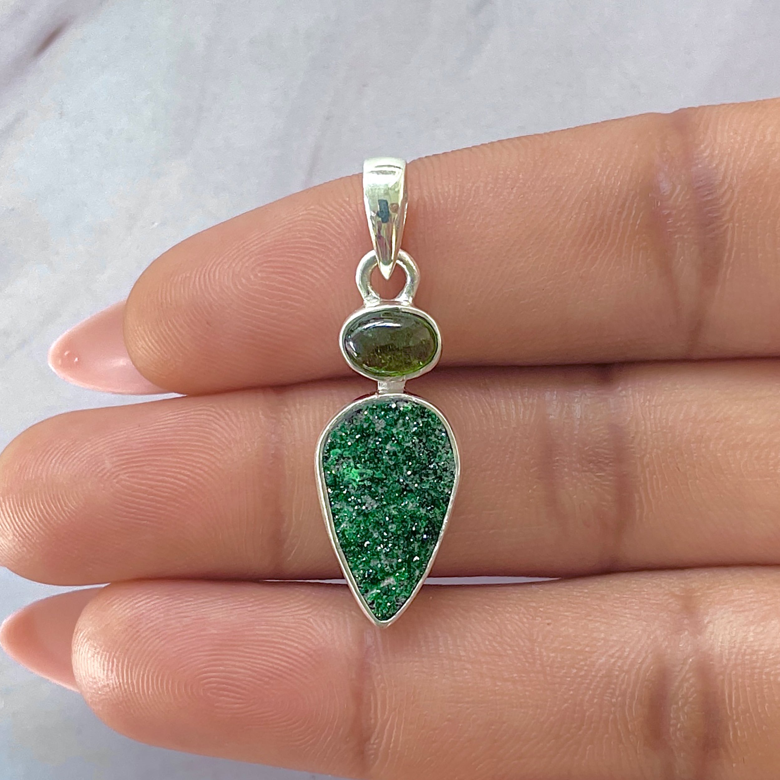Uvarovite Pendant-(UVR-P-73.)