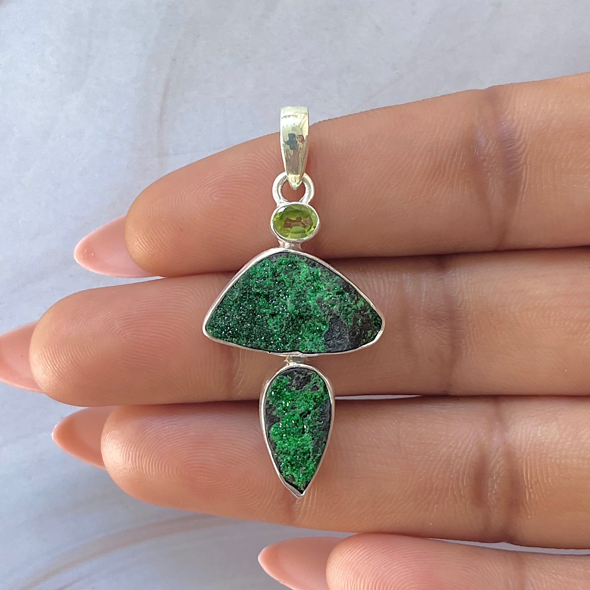 Uvarovite Pendant-(UVR-P-80.)