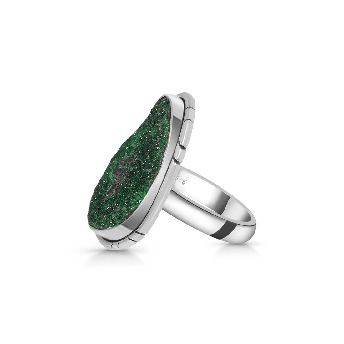 Uvarovite Druzy Ring-(UVR-R-1.)