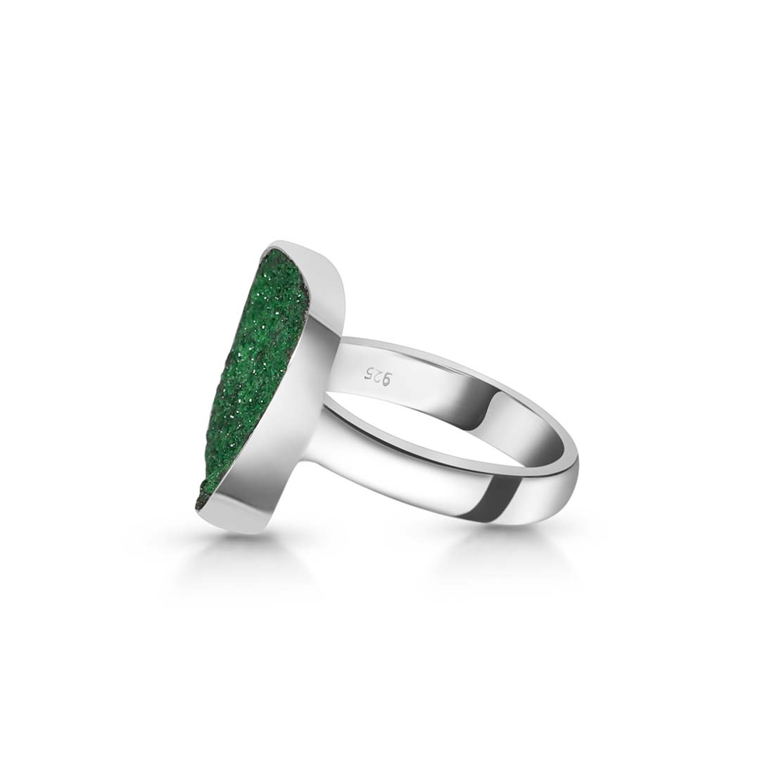 Uvarovite Druzy Ring-(UVR-R-12.)