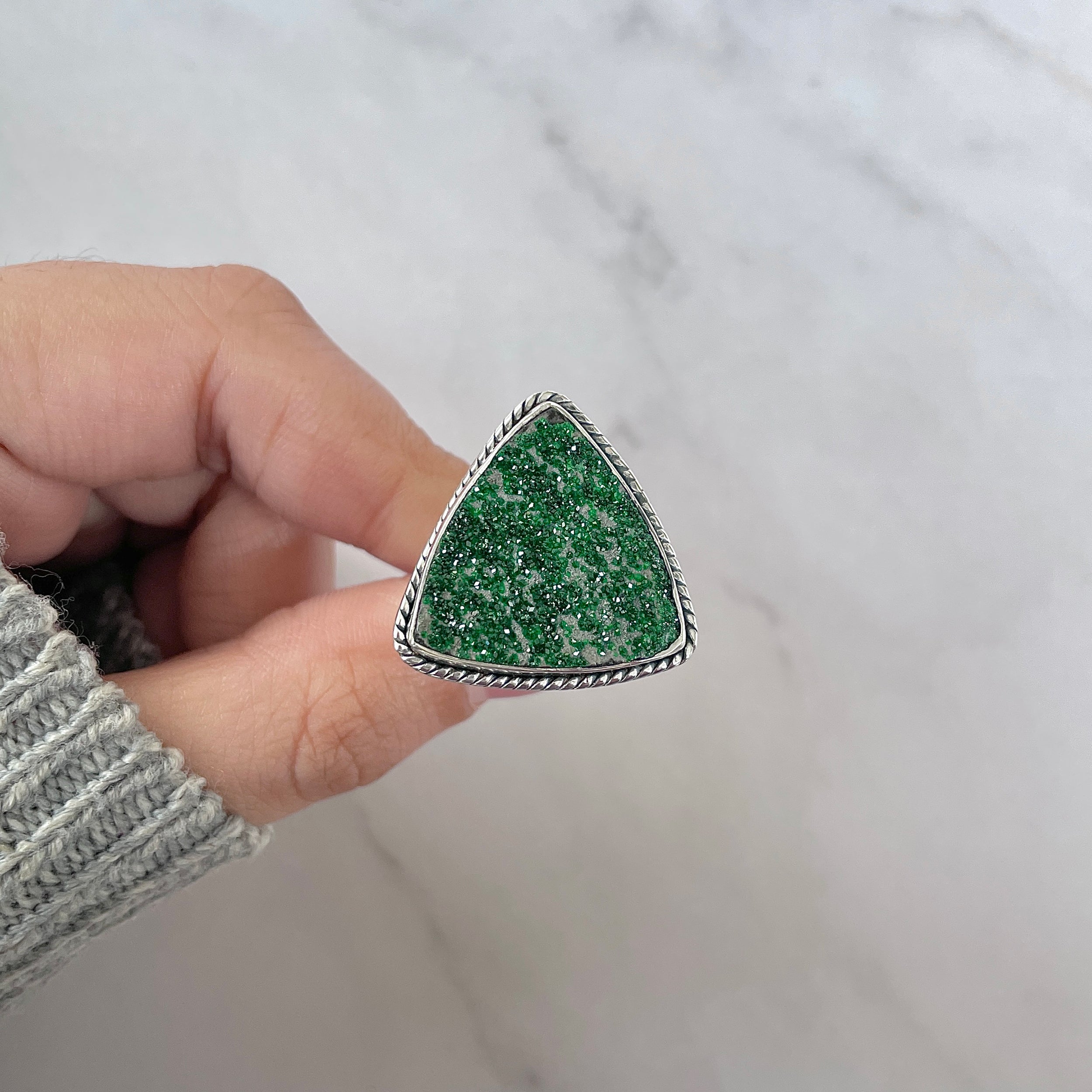 Uvarovite Adjustable Ring-(UVR-R-206.)