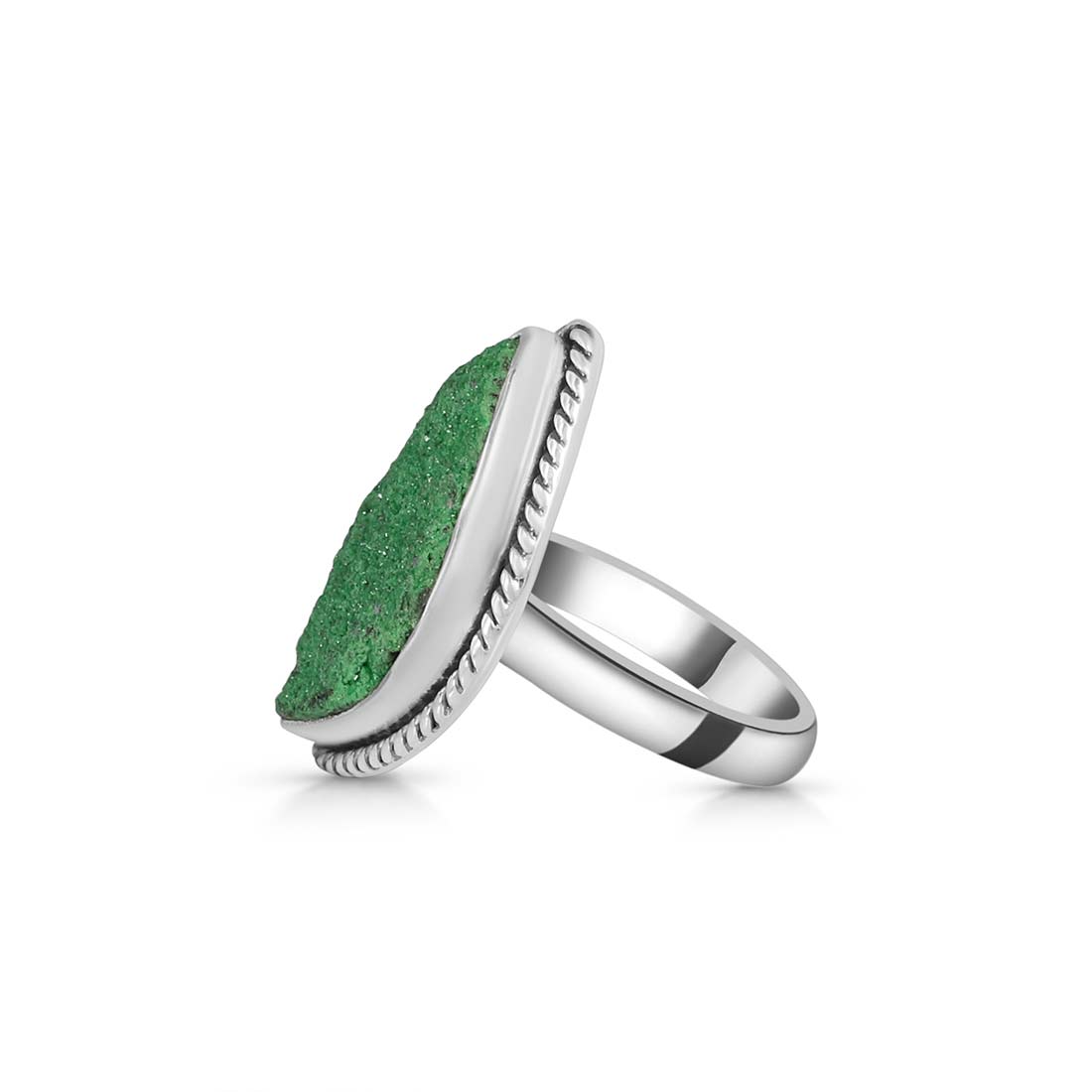 Uvarovite Druzy Ring-(UVR-R-35.)
