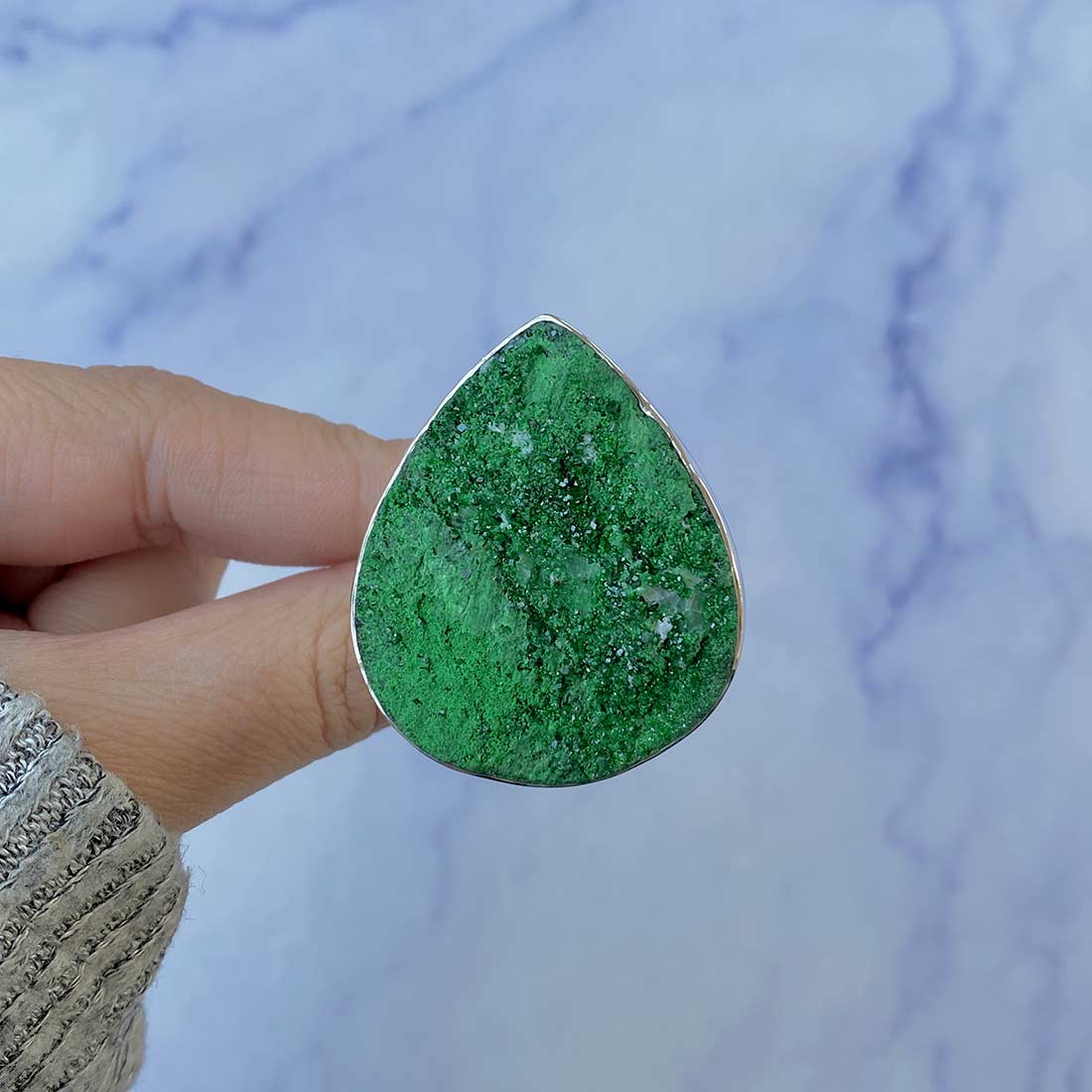 Uvarovite Adjustable Ring-(UVR-R-63.)