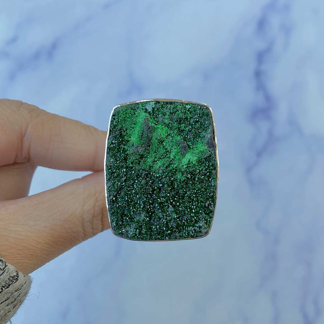 Uvarovite Adjustable Ring-(UVR-R-64.)