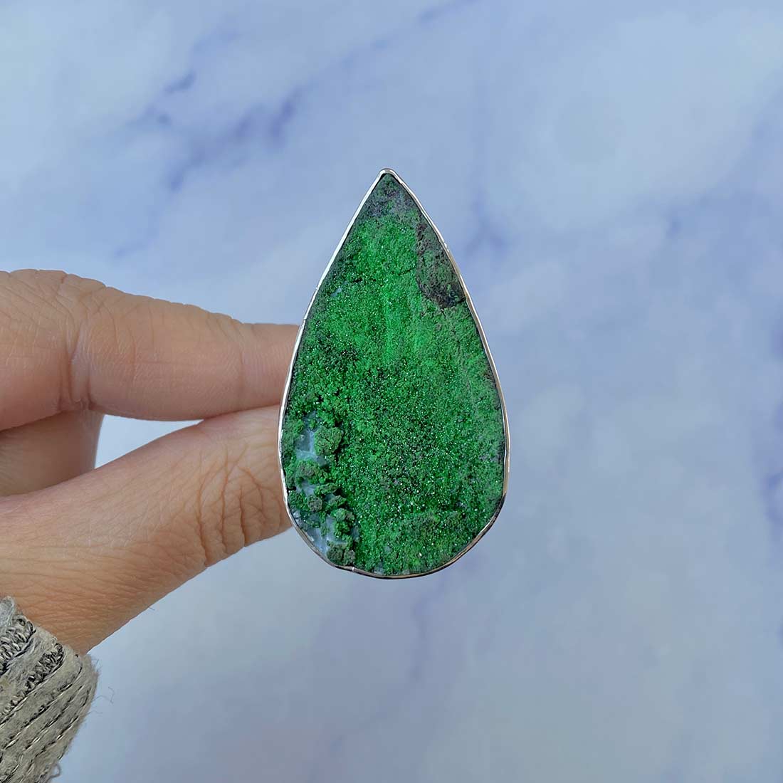 Uvarovite Adjustable Ring-(UVR-R-67.)