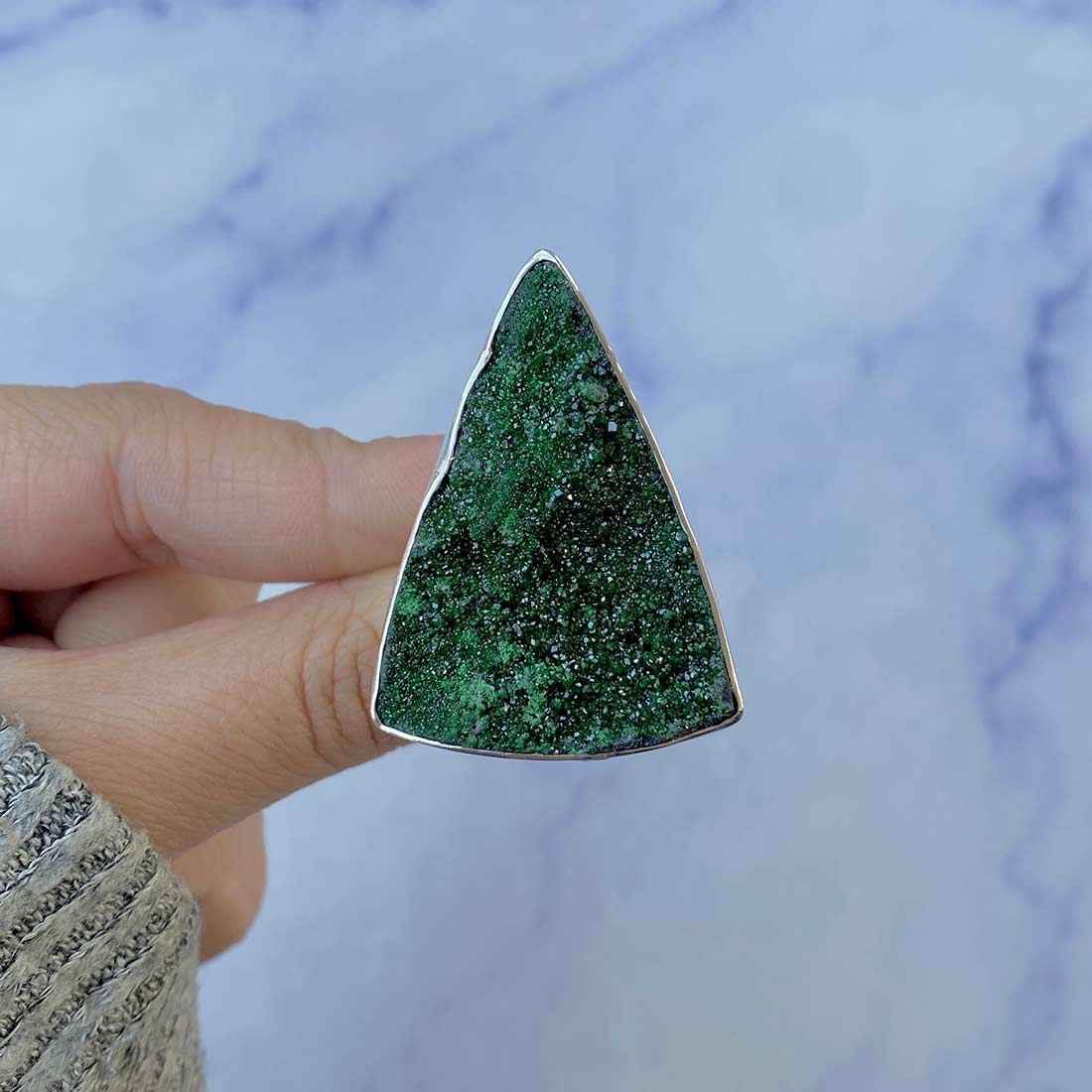 Uvarovite Adjustable Ring-(UVR-R-69.)