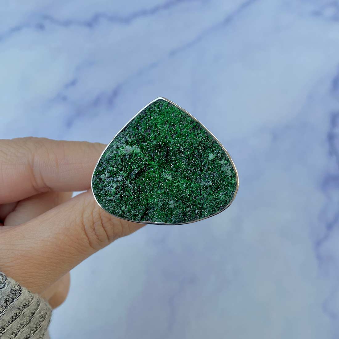 Uvarovite Adjustable Ring-(UVR-R-71.)