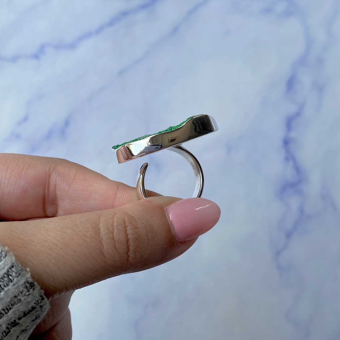 Uvarovite Adjustable Ring-(UVR-R-78.)