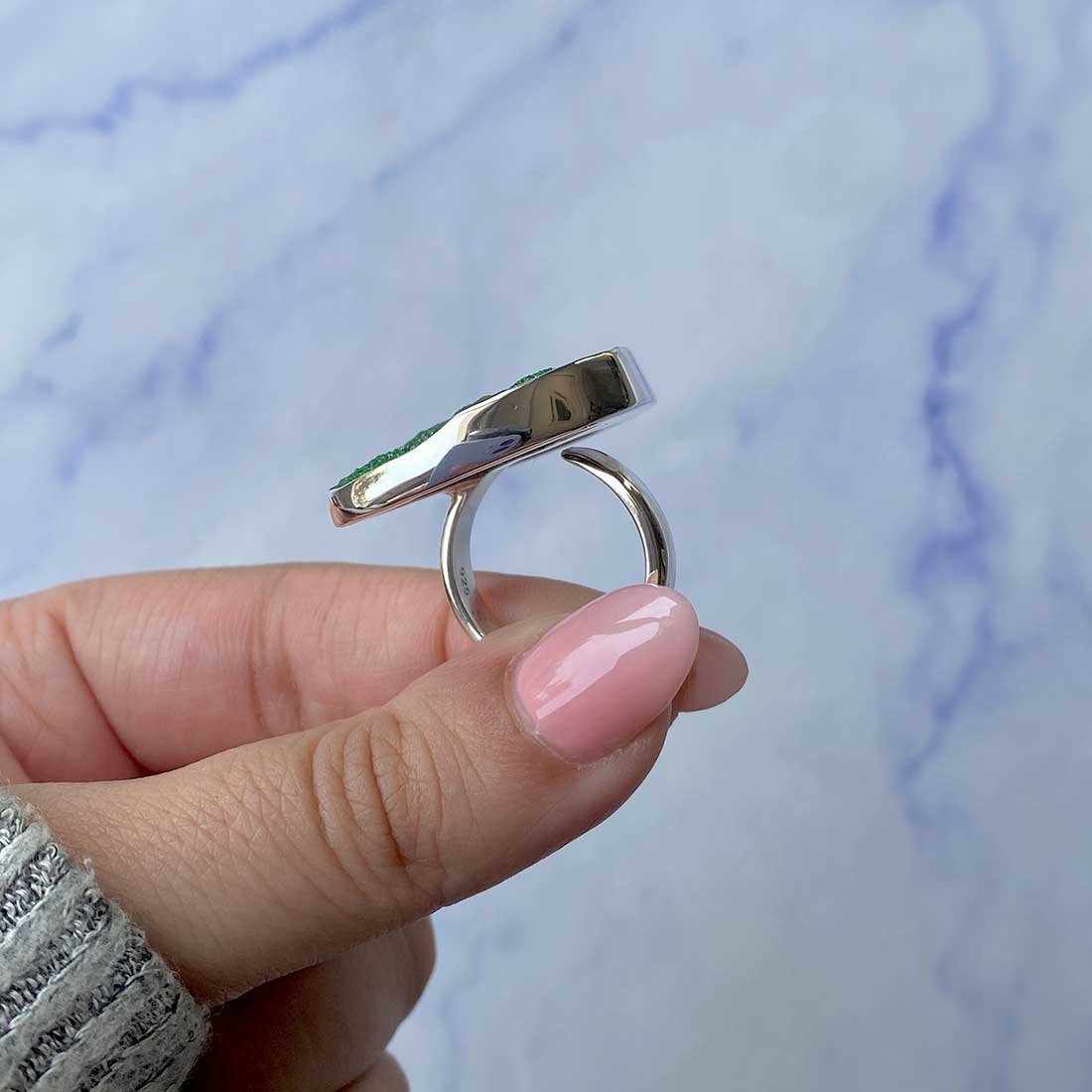 Uvarovite Adjustable Ring-(UVR-R-79.)