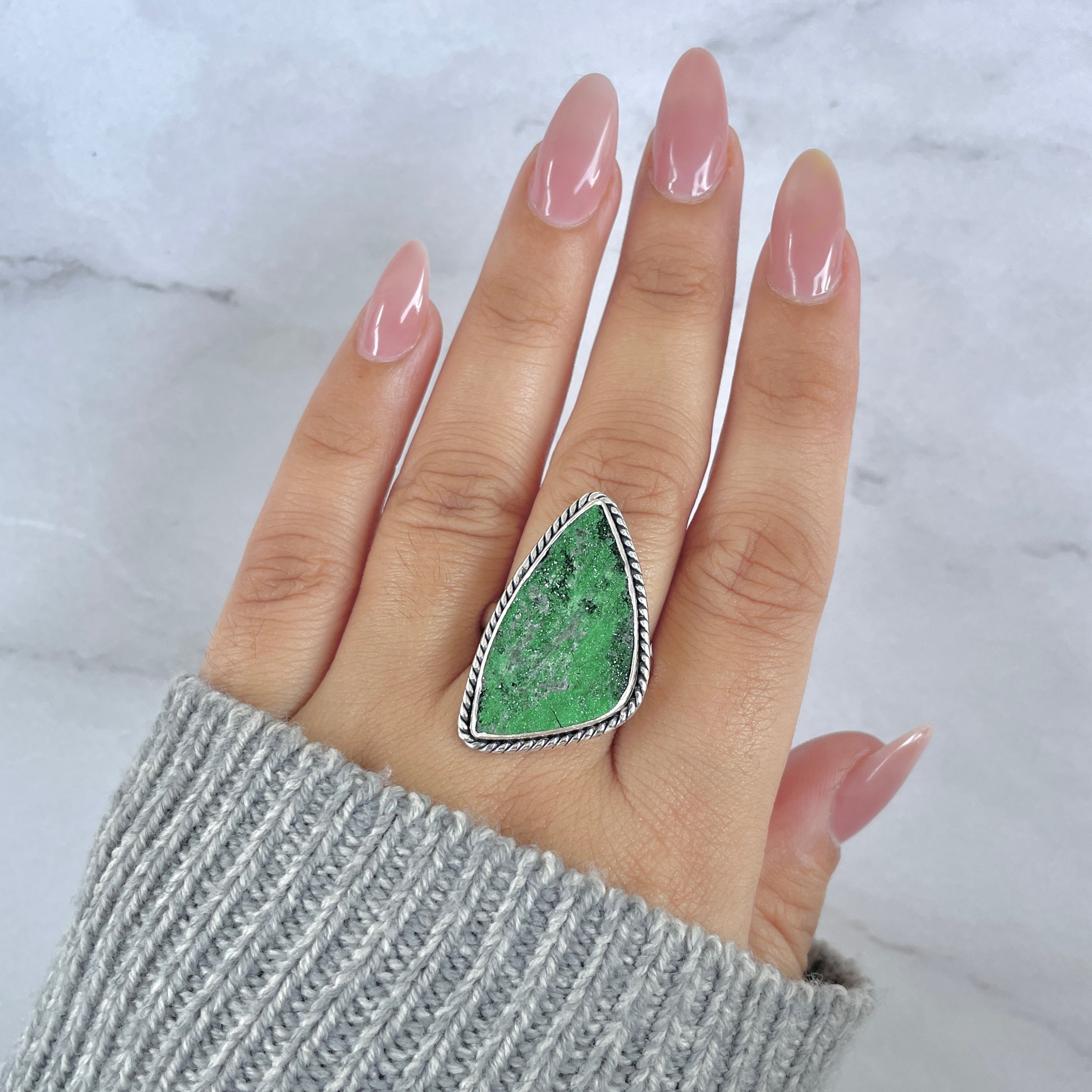 Uvarovite Adjustable Ring-(UVR-R-83.)