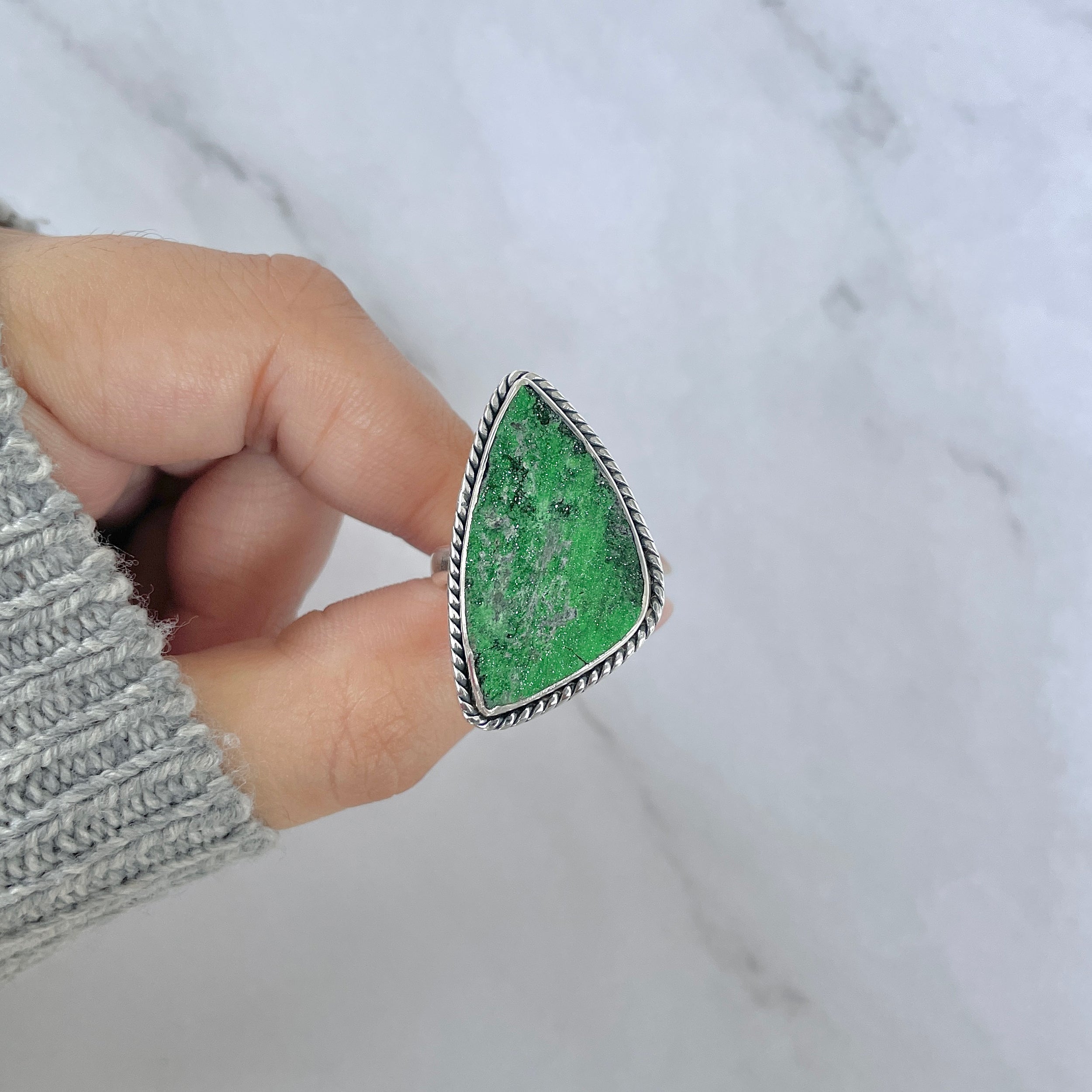 Uvarovite Adjustable Ring-(UVR-R-83.)