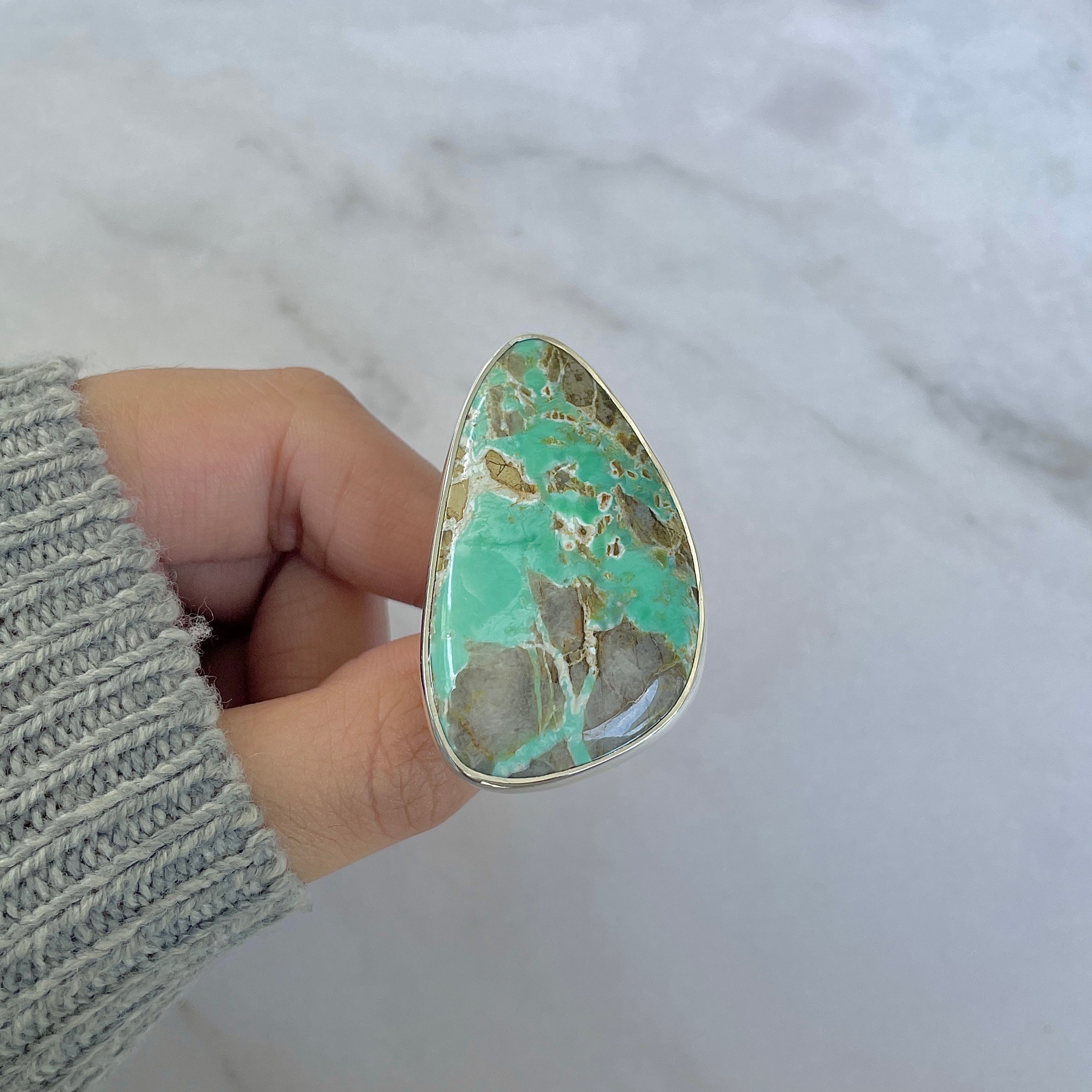 Variscite Adjustable Ring-(VRC-R-39-A.)