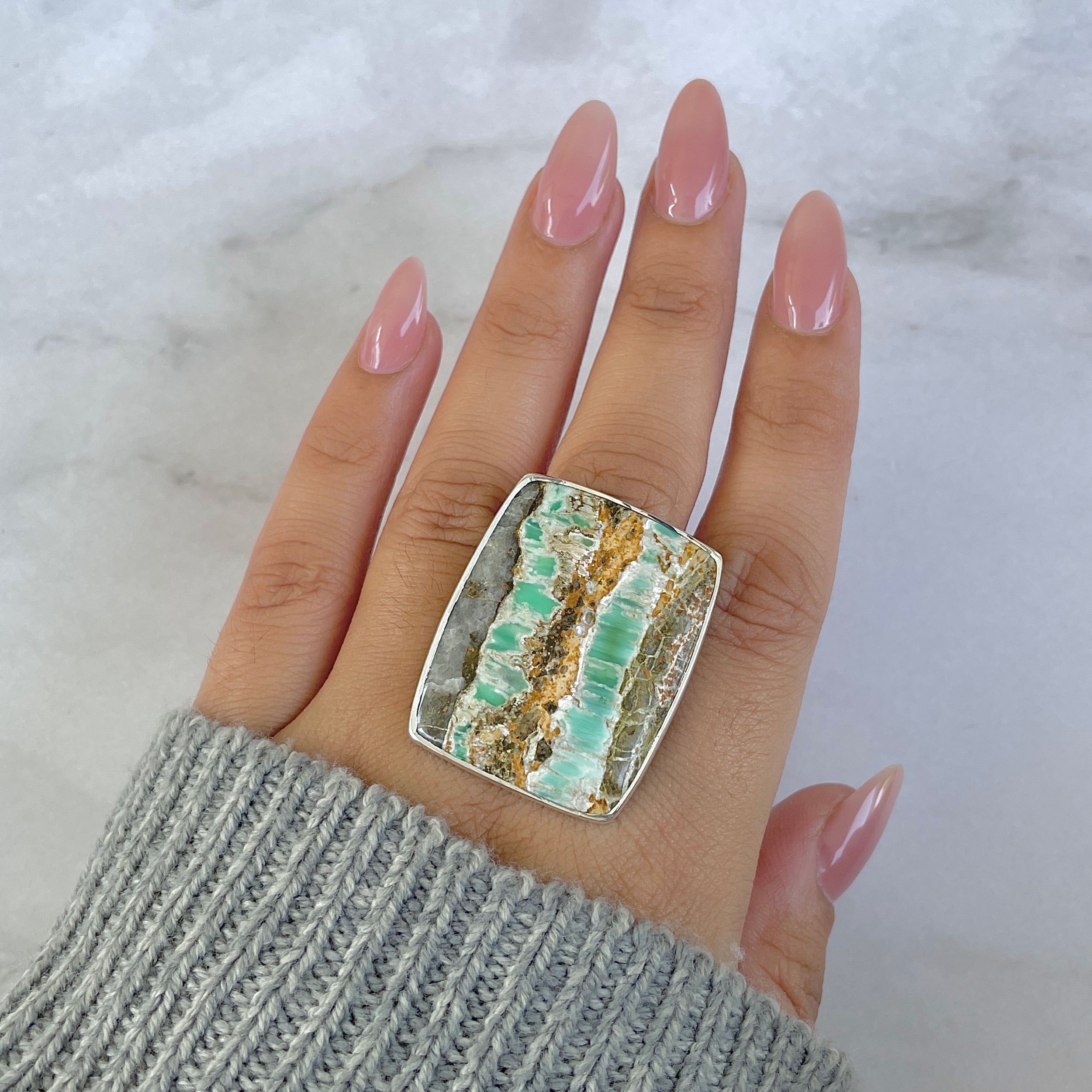 Variscite Adjustable Ring-(VRC-R-40.)