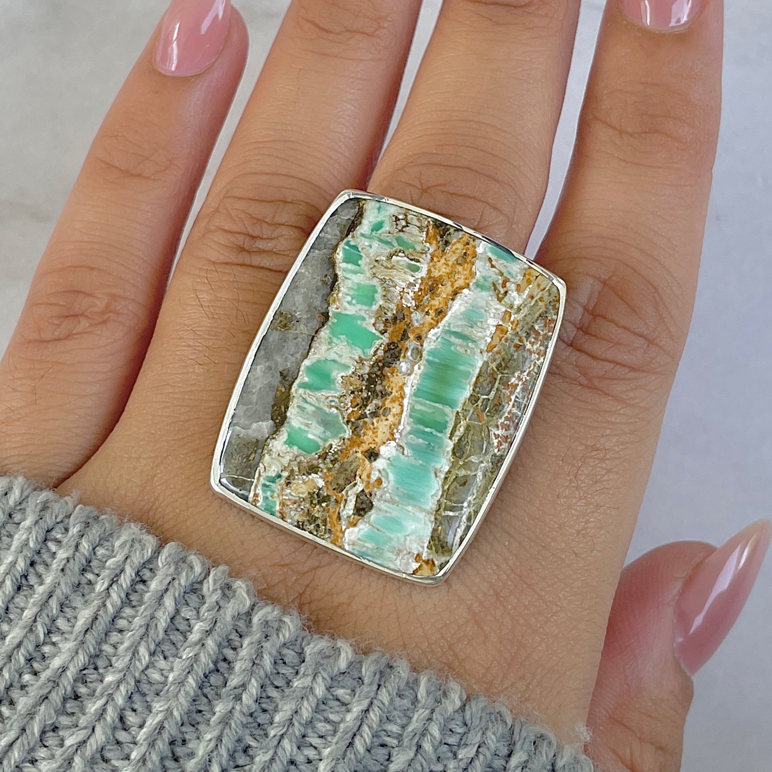 Variscite Adjustable Ring-(VRC-R-40.)