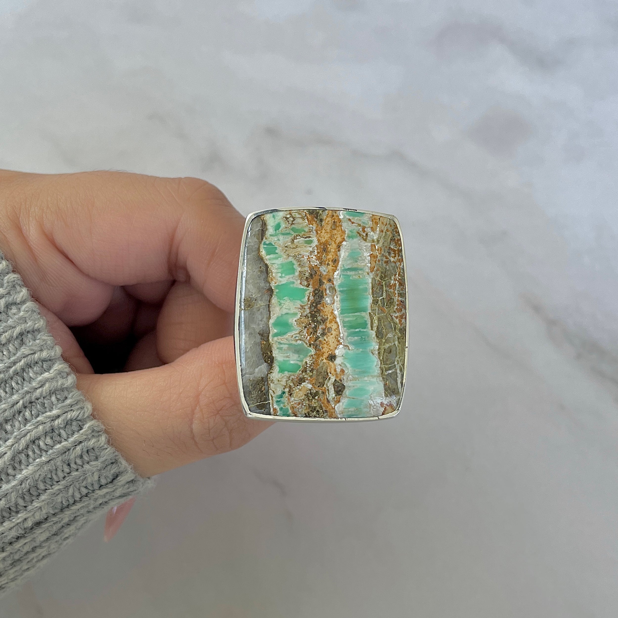 Variscite Adjustable Ring-(VRC-R-40.)