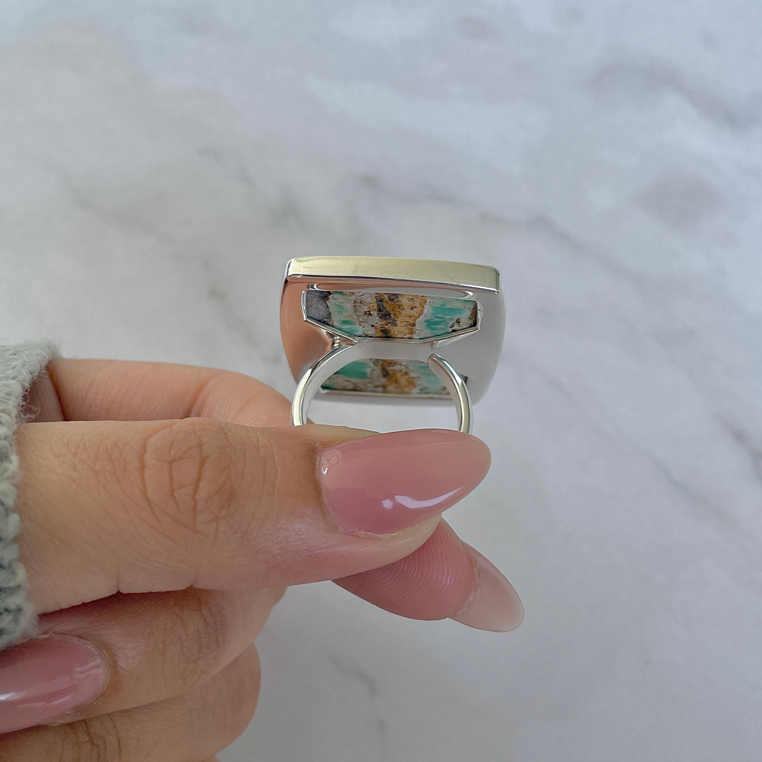 Variscite Adjustable Ring-(VRC-R-40.)