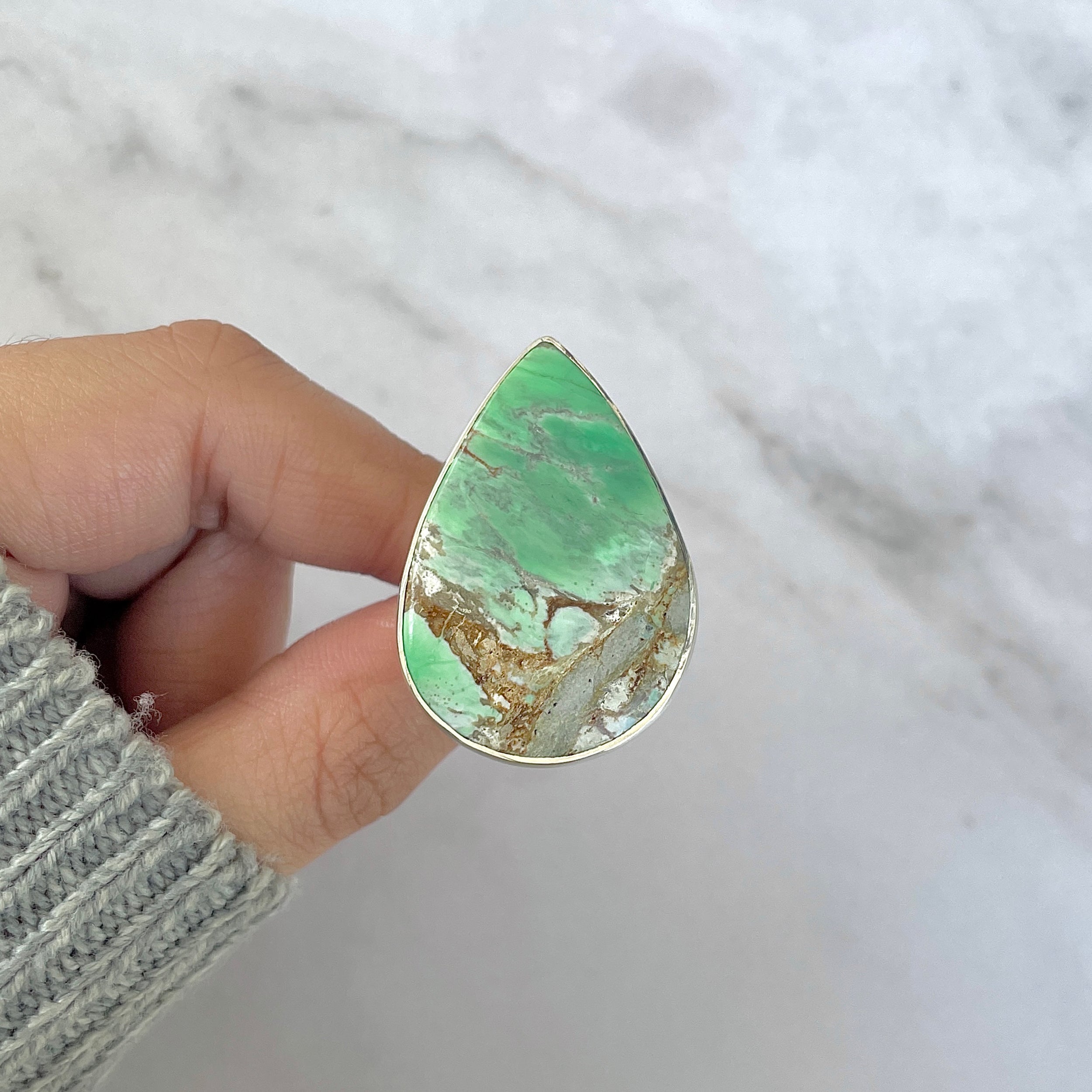 Variscite Adjustable Ring-(VRC-R-53.)