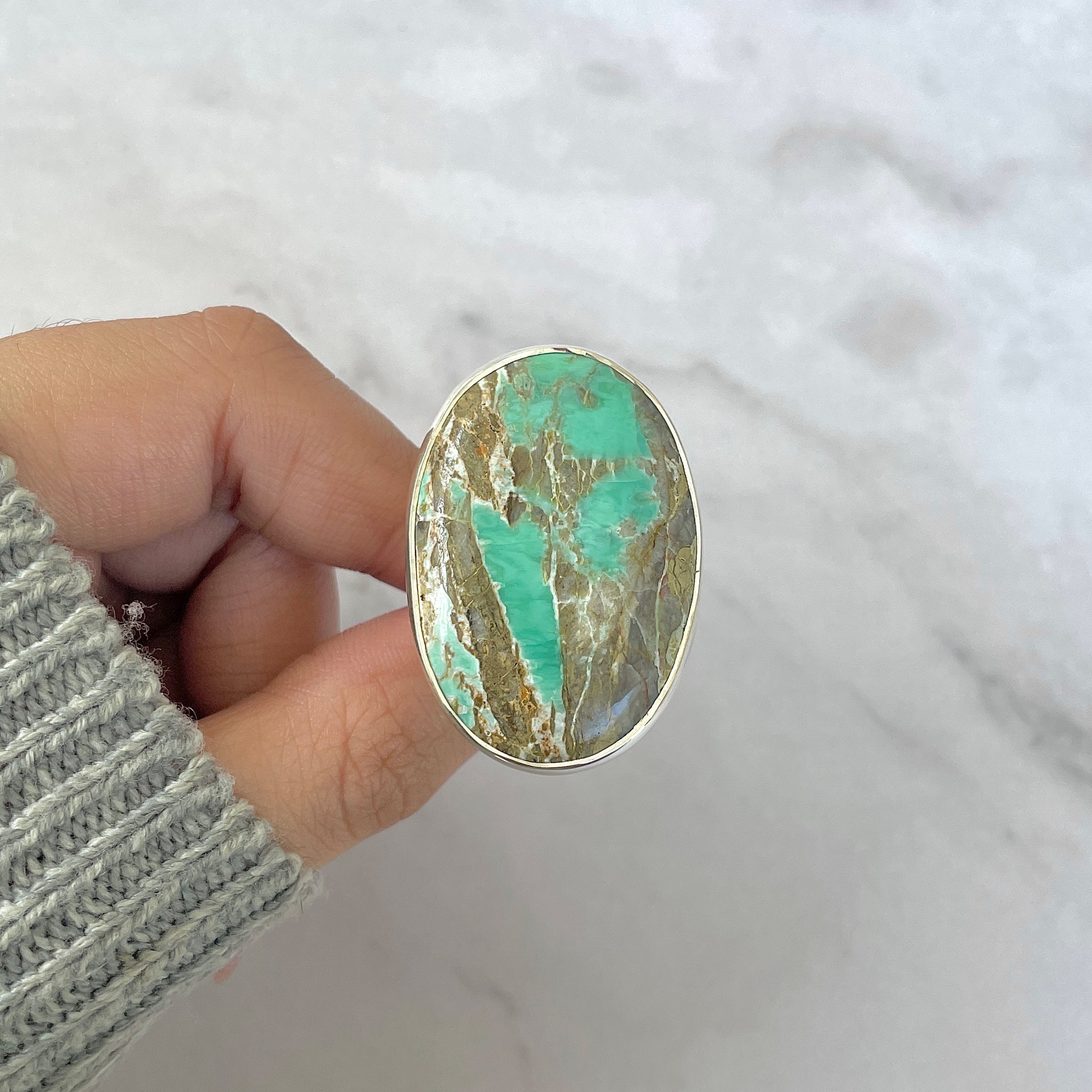 Variscite Adjustable Ring-(VRC-R-54.)