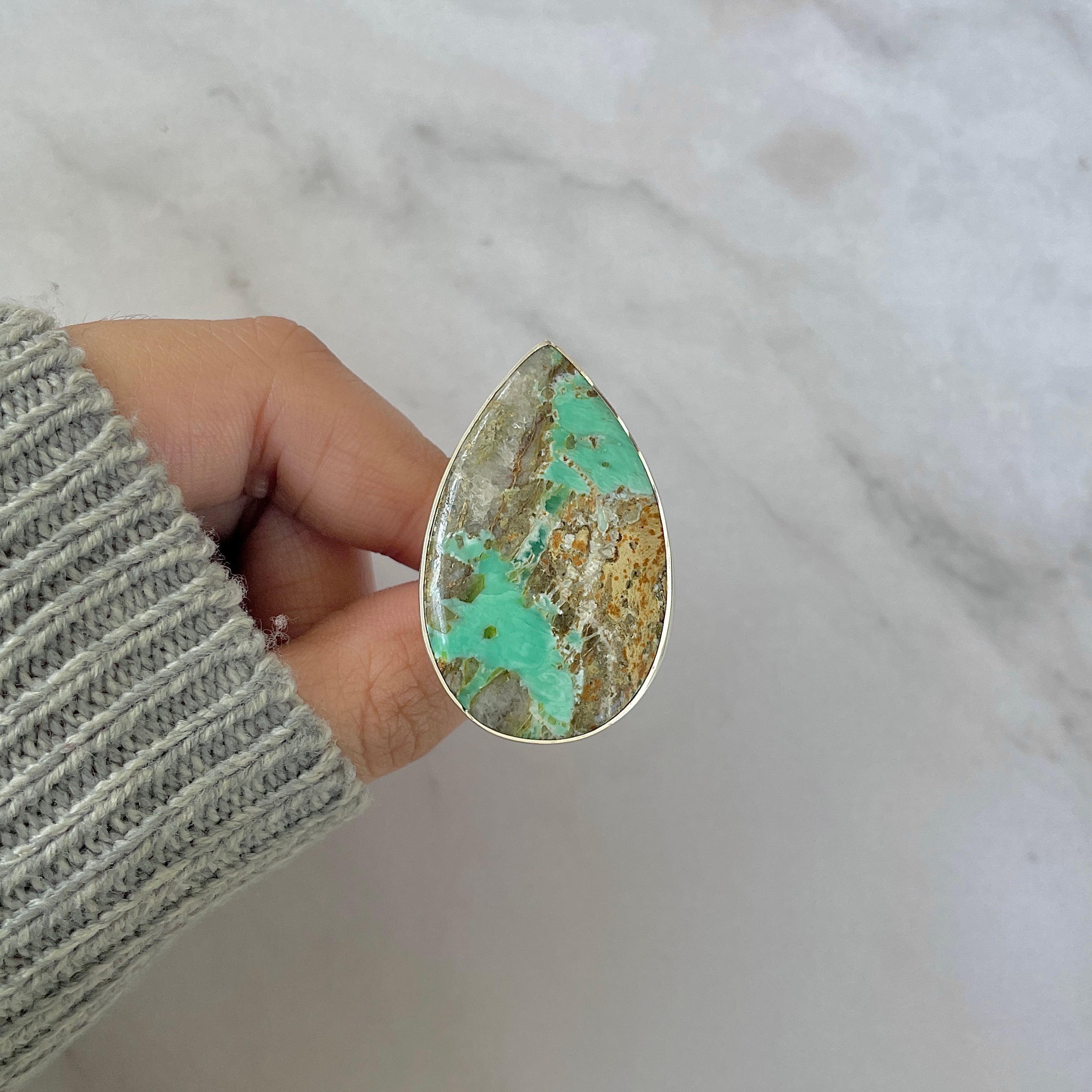 Variscite Adjustable Ring-(VRC-R-55.)