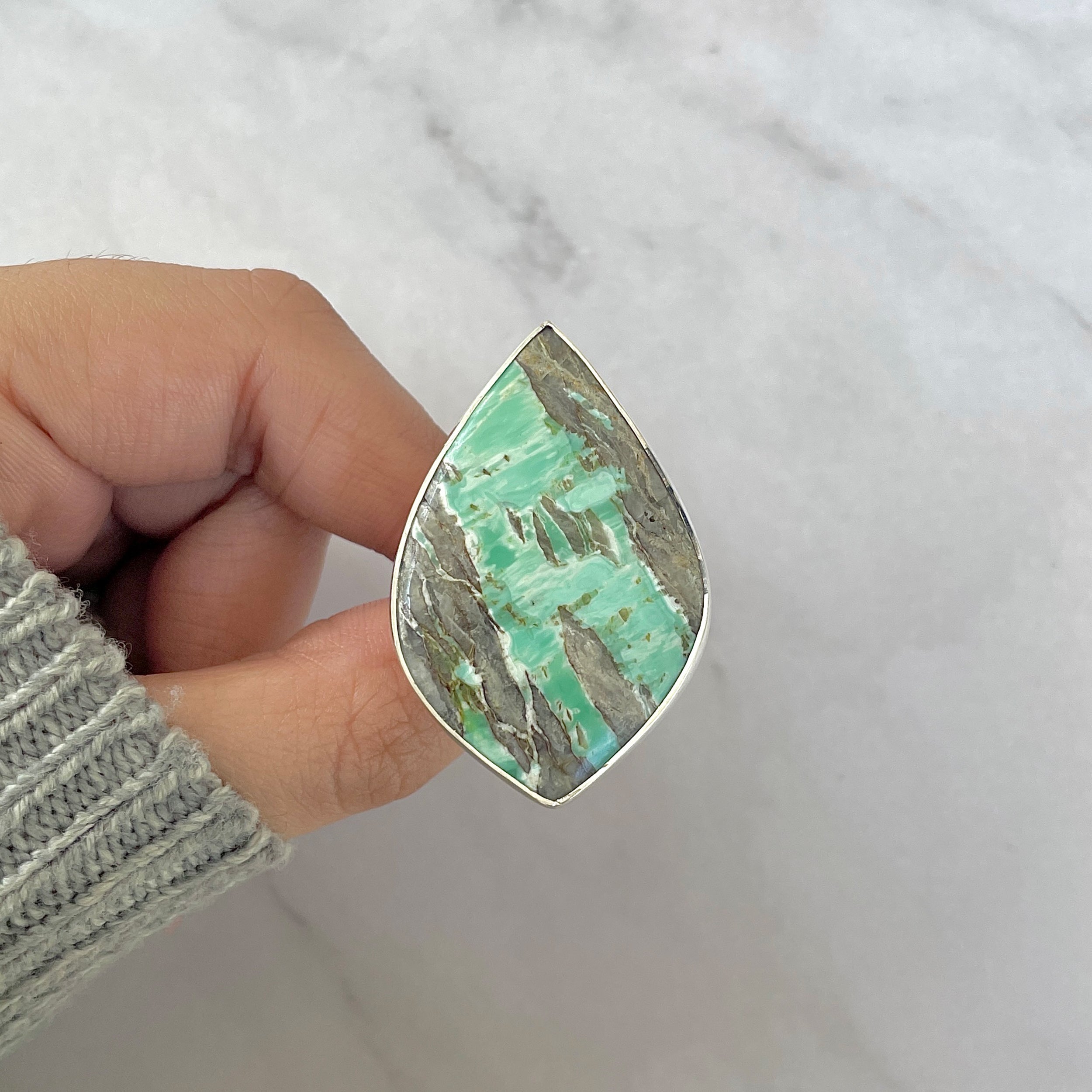 Variscite Adjustable Ring-(VRC-R-56.)
