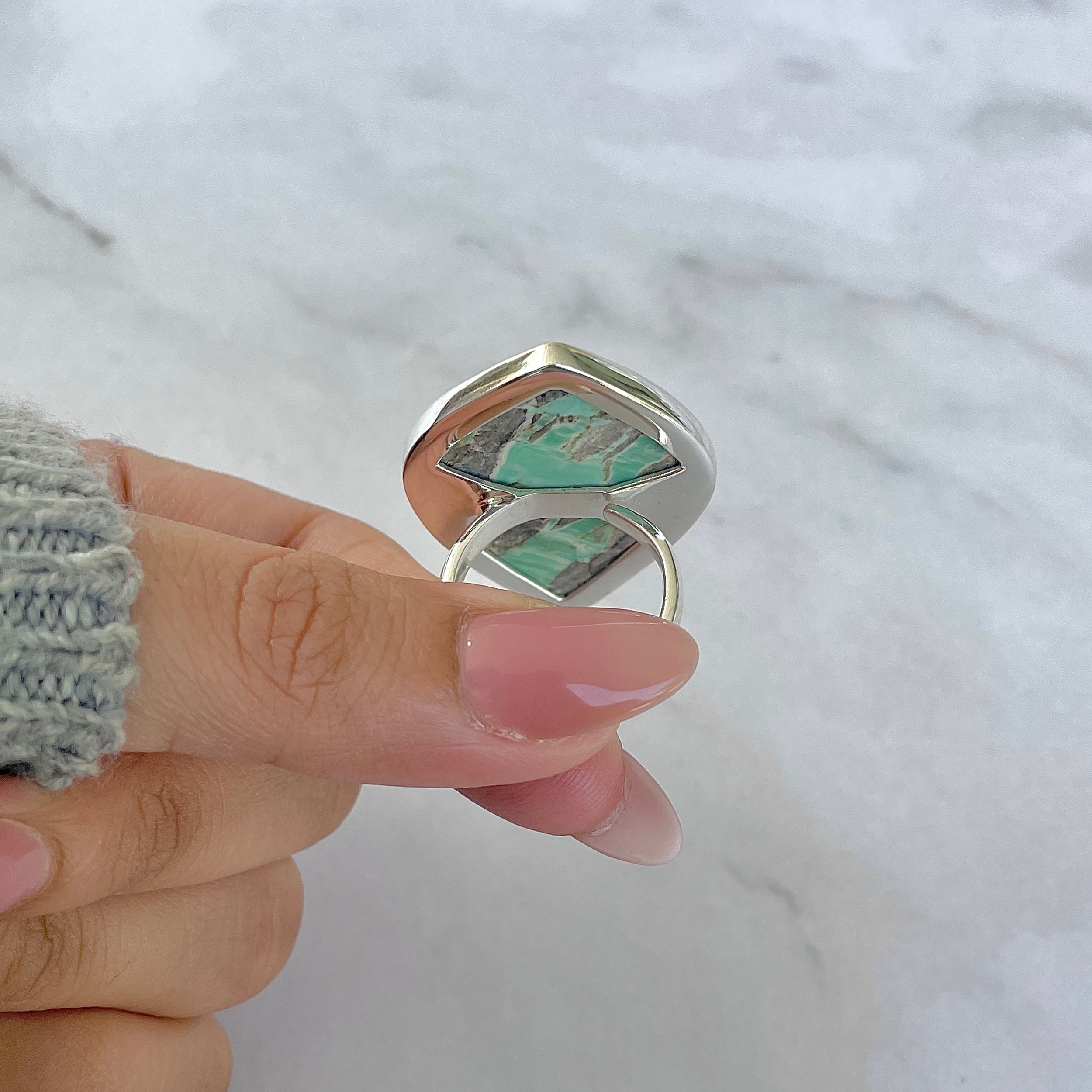 Variscite Adjustable Ring-(VRC-R-56.)