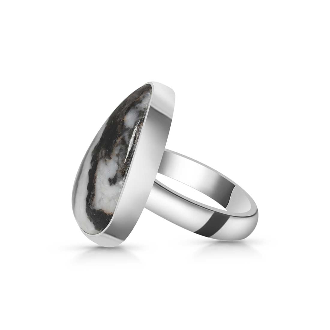 Zebra Skin Jasper Adjustable Ring-(ZSJ-R-26.)